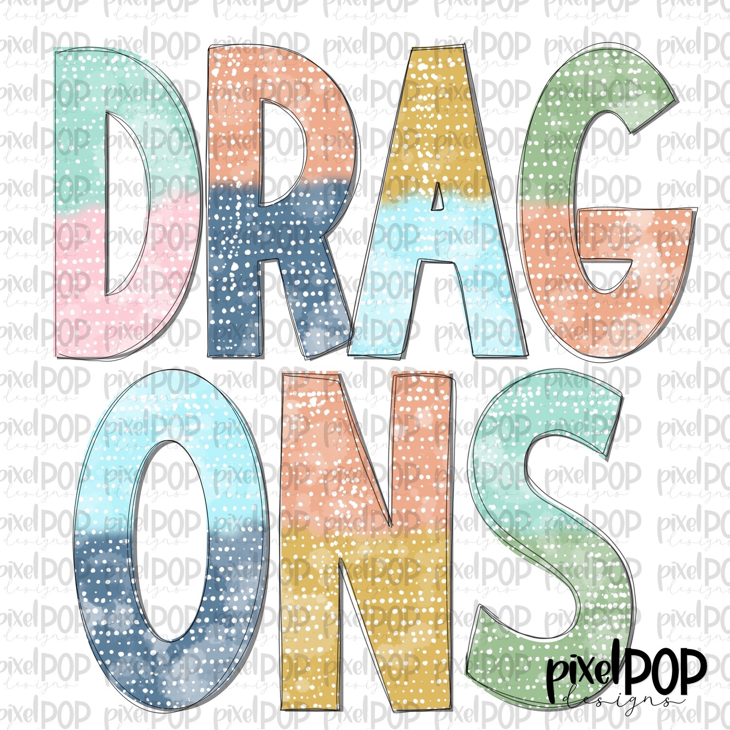 Batik Style Dragons PNG | Team Sublimation Design | Team Spirit Design | Dragons Clip Art | Digital Download | Printable Artwork