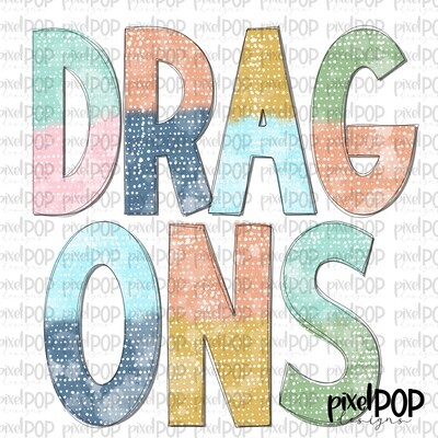 Batik Style Dragons PNG | Team Sublimation Design | Team Spirit Design | Dragons Clip Art | Digital Download | Printable Artwork
