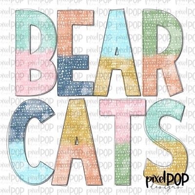 Batik Style Bearcats PNG | Team Sublimation Design | Team Spirit Design | Bearcats Clip Art | Digital Download | Printable Artwork