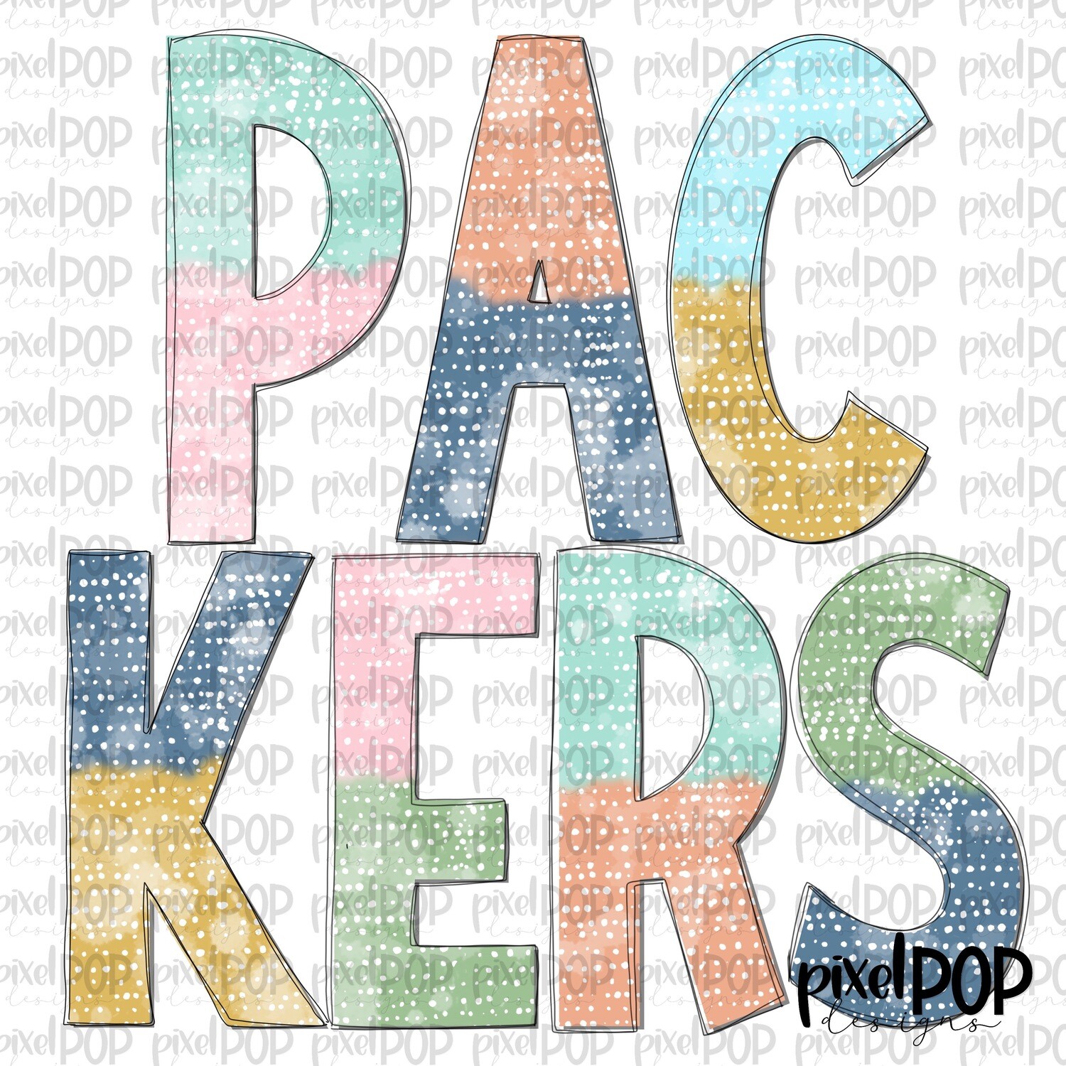 Batik Style Packers PNG | Team Sublimation Design | Team Spirit Design | Packers Clip Art | Digital Download | Printable Artwork