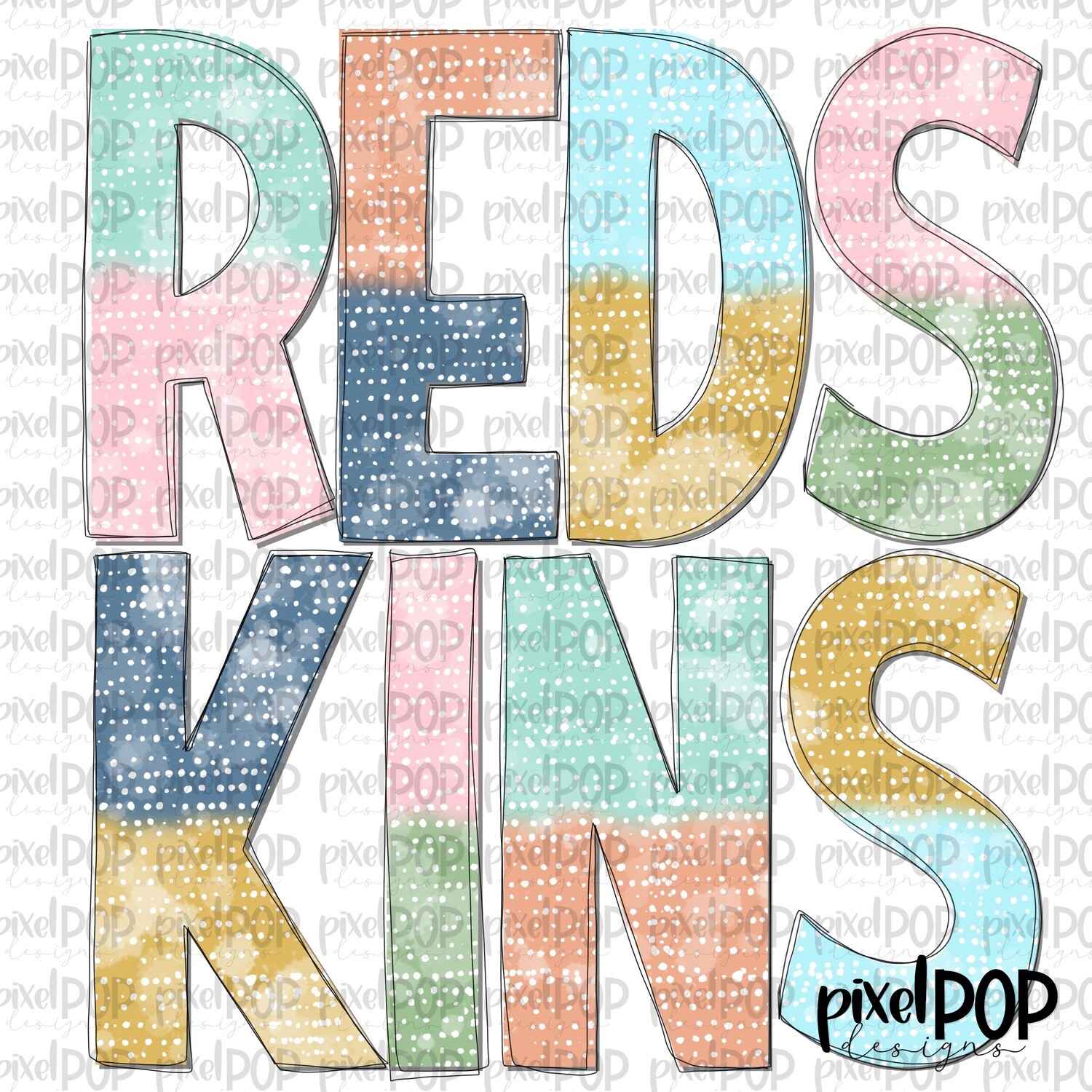 Batik Style Redskins PNG | Team Sublimation Design | Team Spirit Design | Redskins Clip Art | Digital Download | Printable Artwork