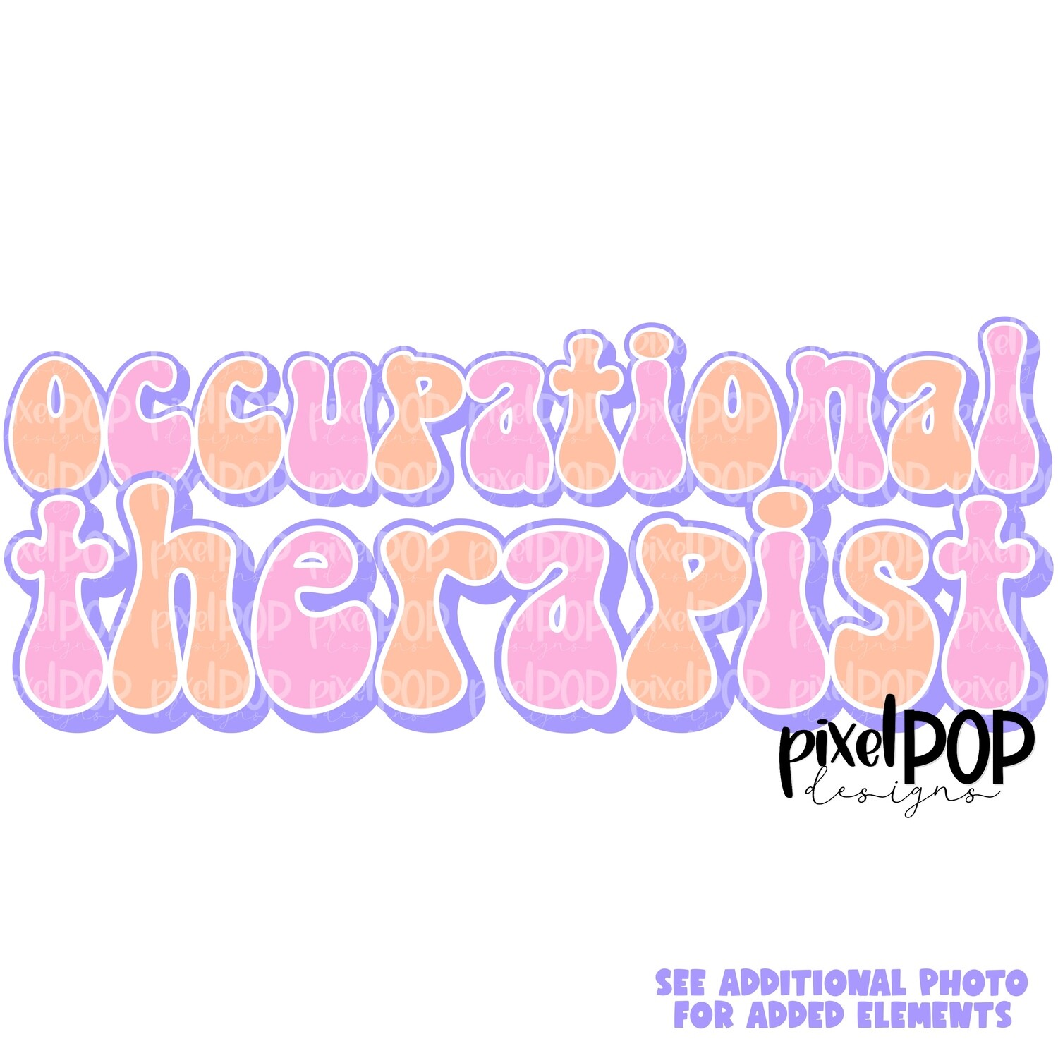 Retro Occupations Occupational Therapist PNG Image Sublimation Art | Hand Drawn Art | Digital Design Download | Clipart