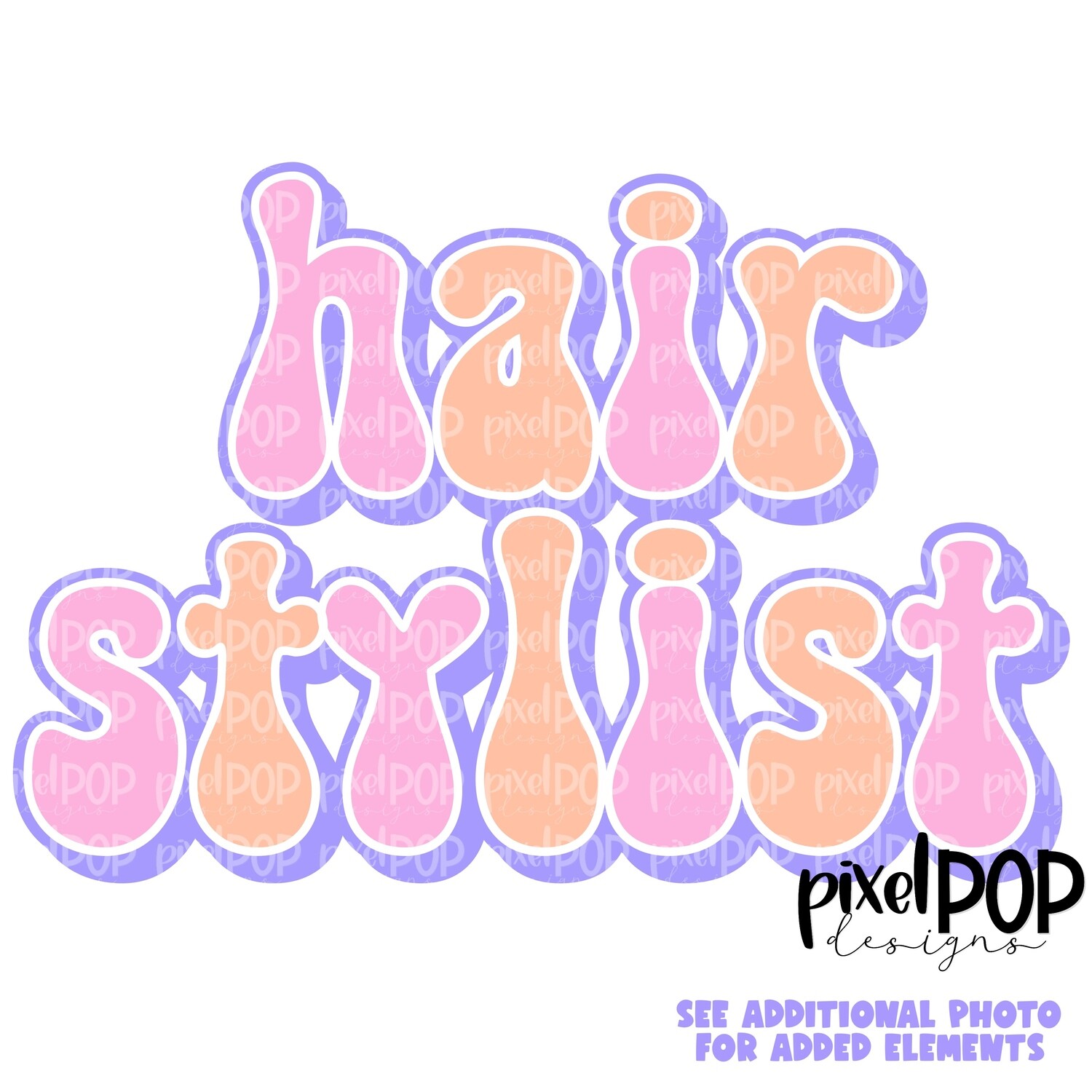 Retro Occupations Hair Stylist PNG Image Sublimation Art | Hand Drawn Art | Digital Design Download | Clipart