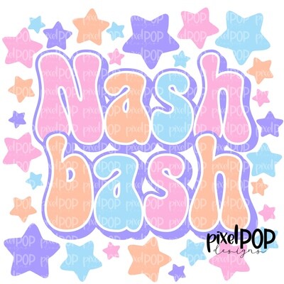 Retro Stars Nash Bash PNG Image Sublimation Art | Hand Drawn Art | Digital Design Download | Clipart
