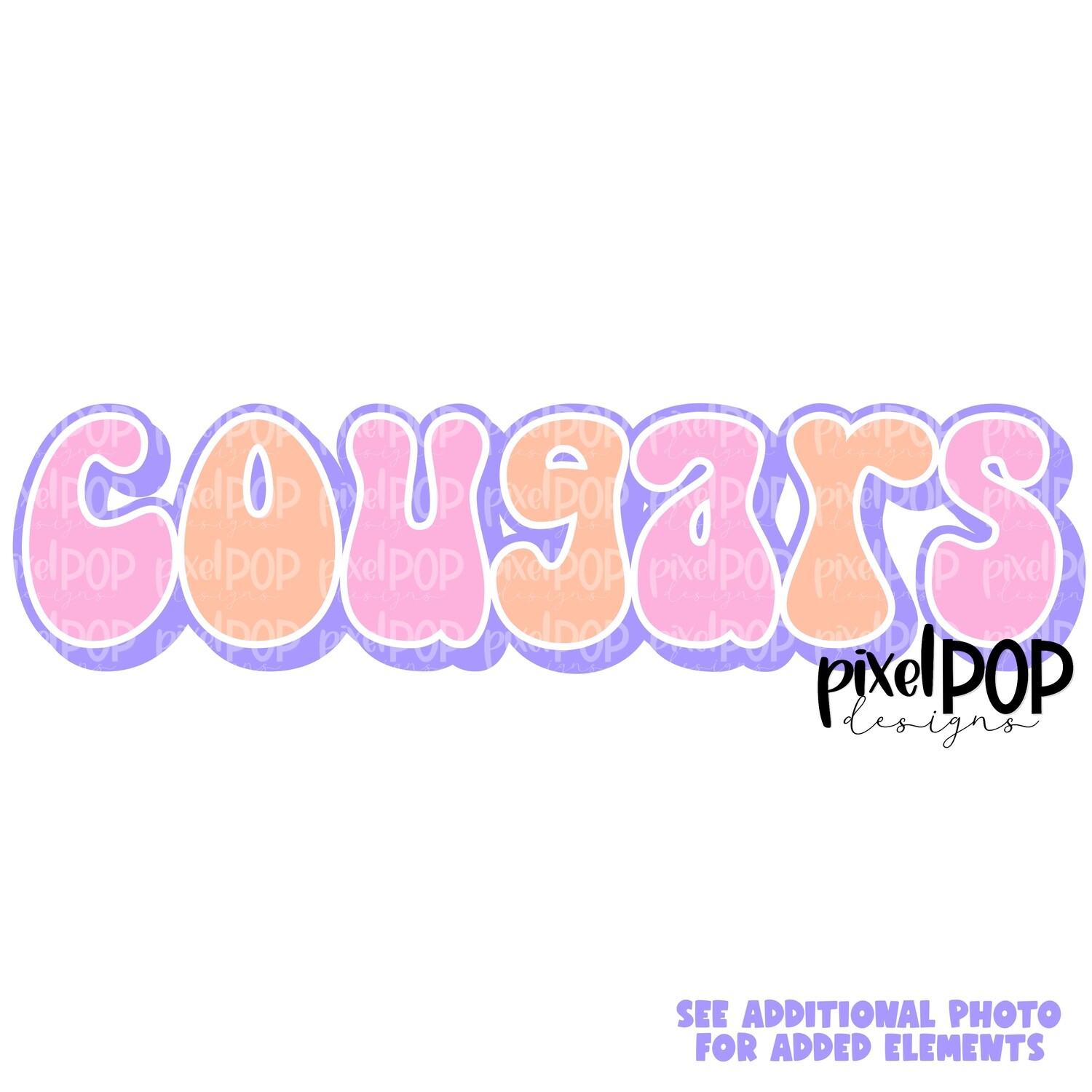 Retro Mascot Cougars PNG | Team Sublimation Design | Team Spirit Design | Cougars Clip Art | Digital Download | Printable Artwork