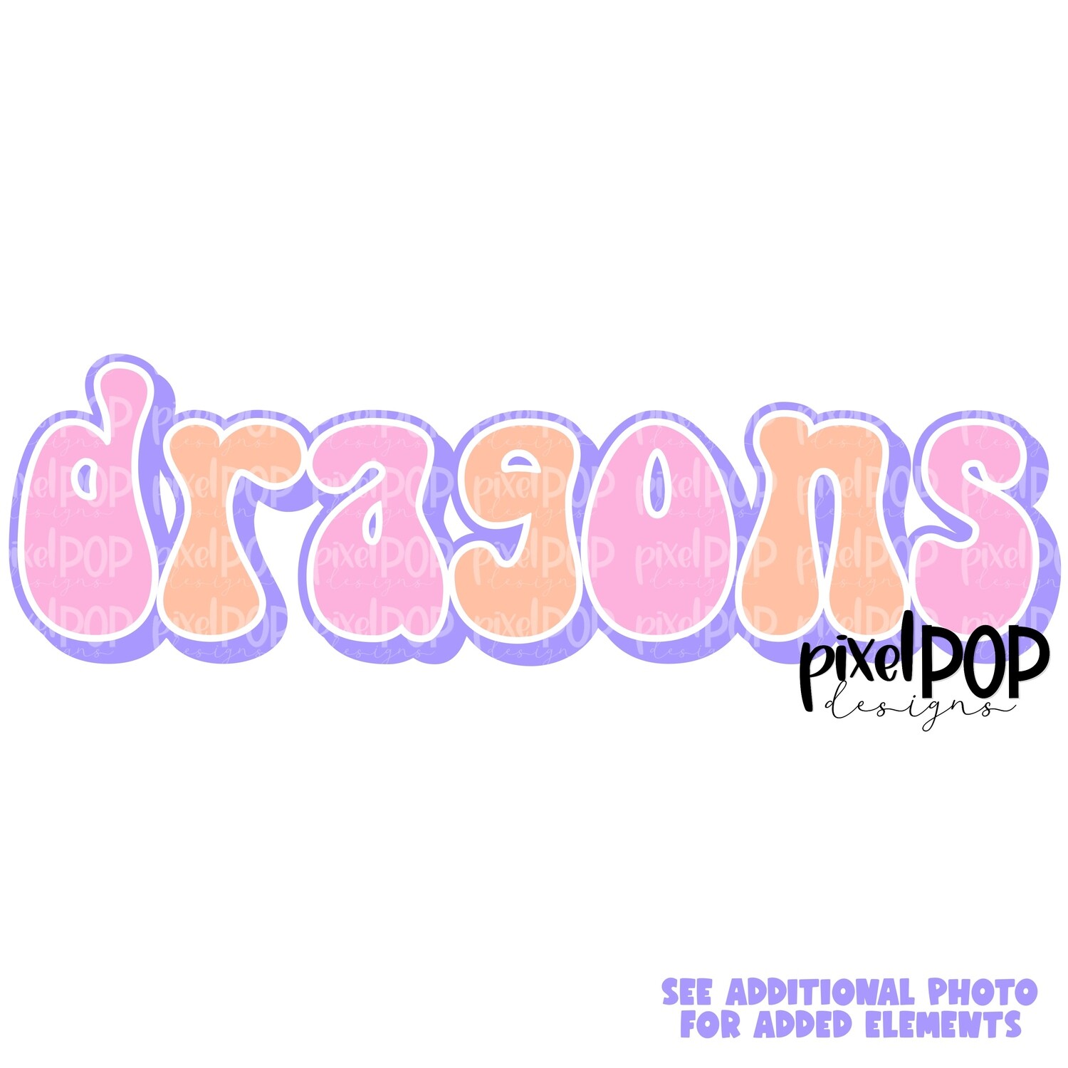 Retro Mascot Dragons PNG | Team Sublimation Design | Team Spirit Design | Dragons Clip Art | Digital Download | Printable Artwork
