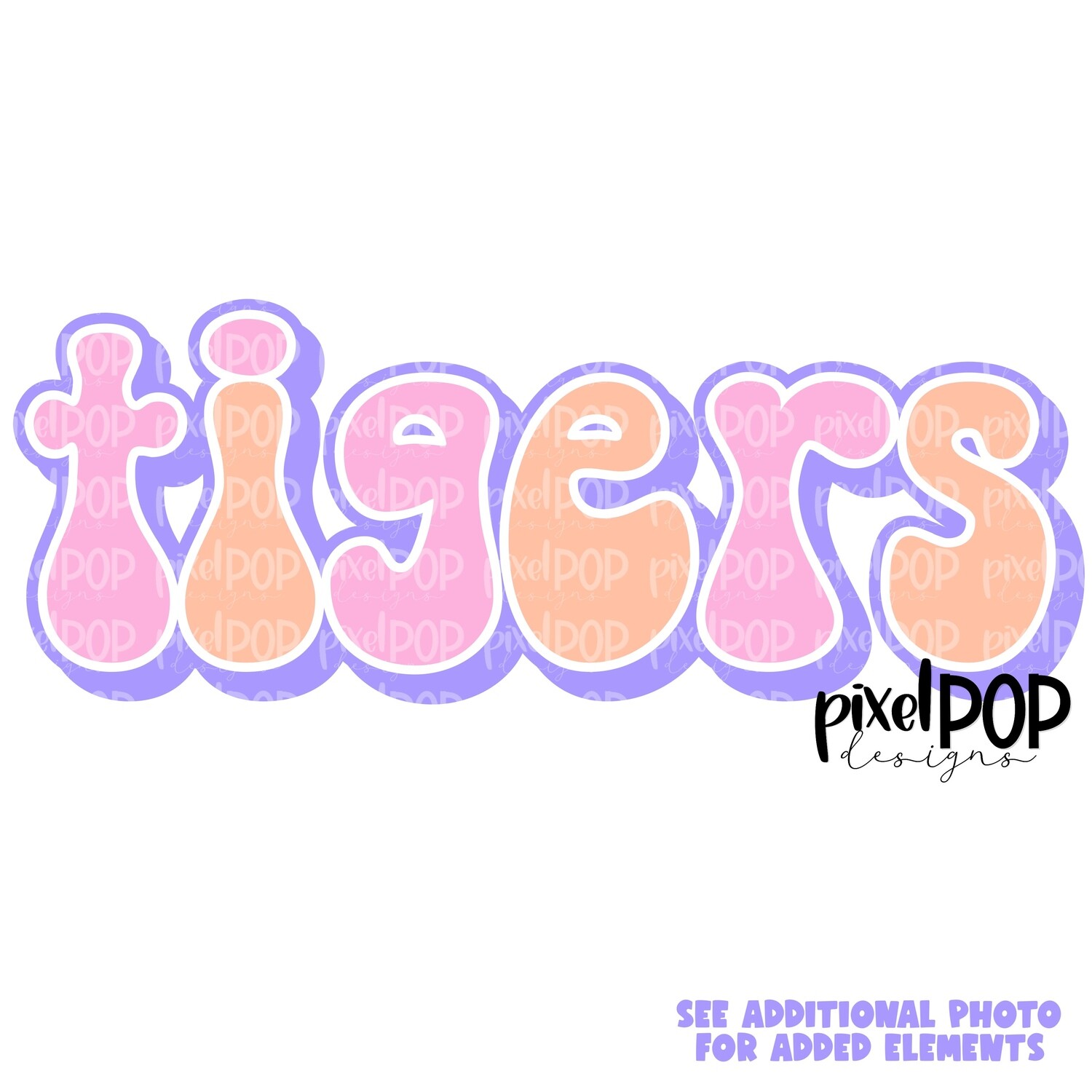 Retro Mascot Tigers PNG | Team Sublimation Design | Team Spirit Design | Tigers Clip Art | Digital Download | Printable Artwork