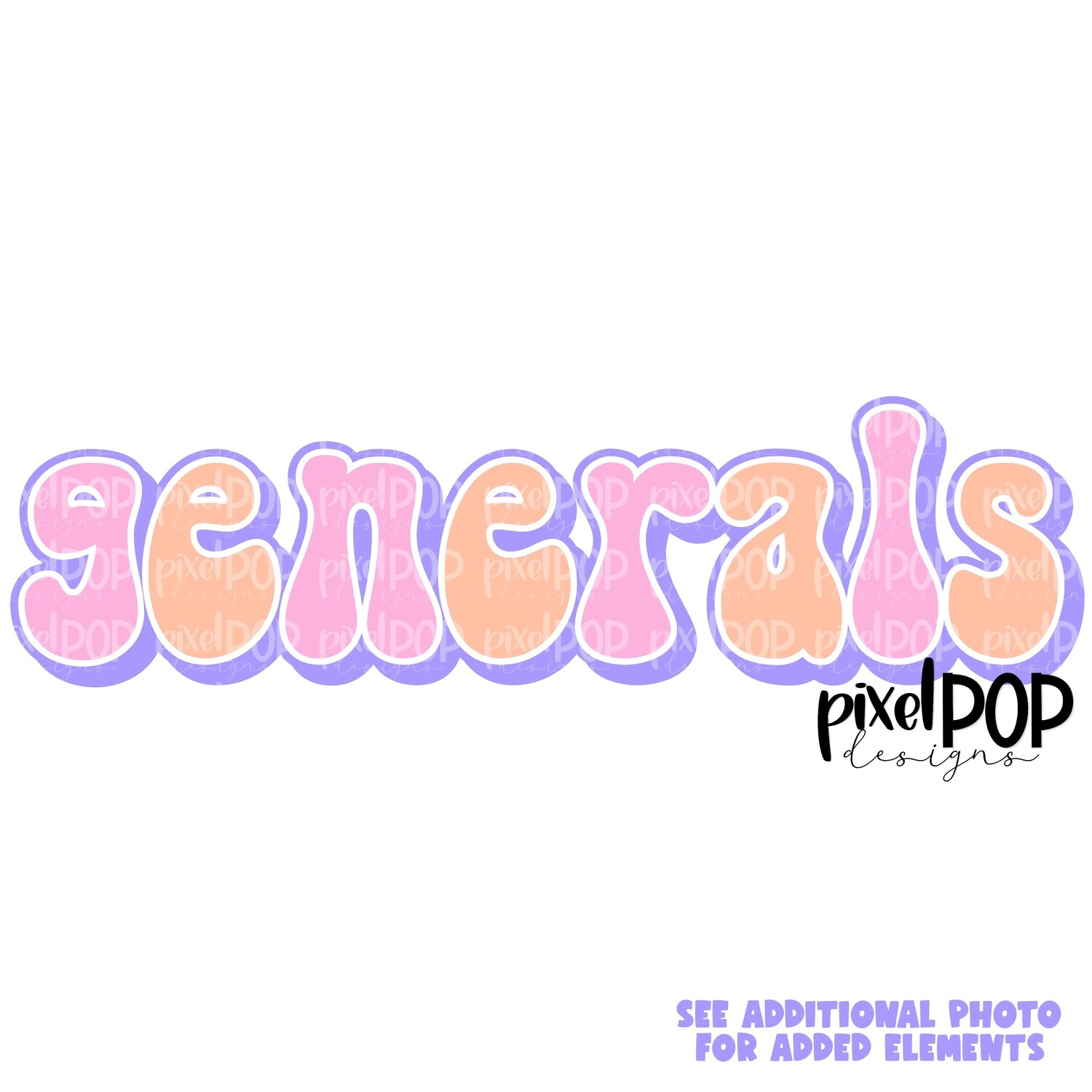 Retro Mascot Generals PNG | Team Sublimation Design | Team Spirit Design | Generals Clip Art | Digital Download | Printable Artwork