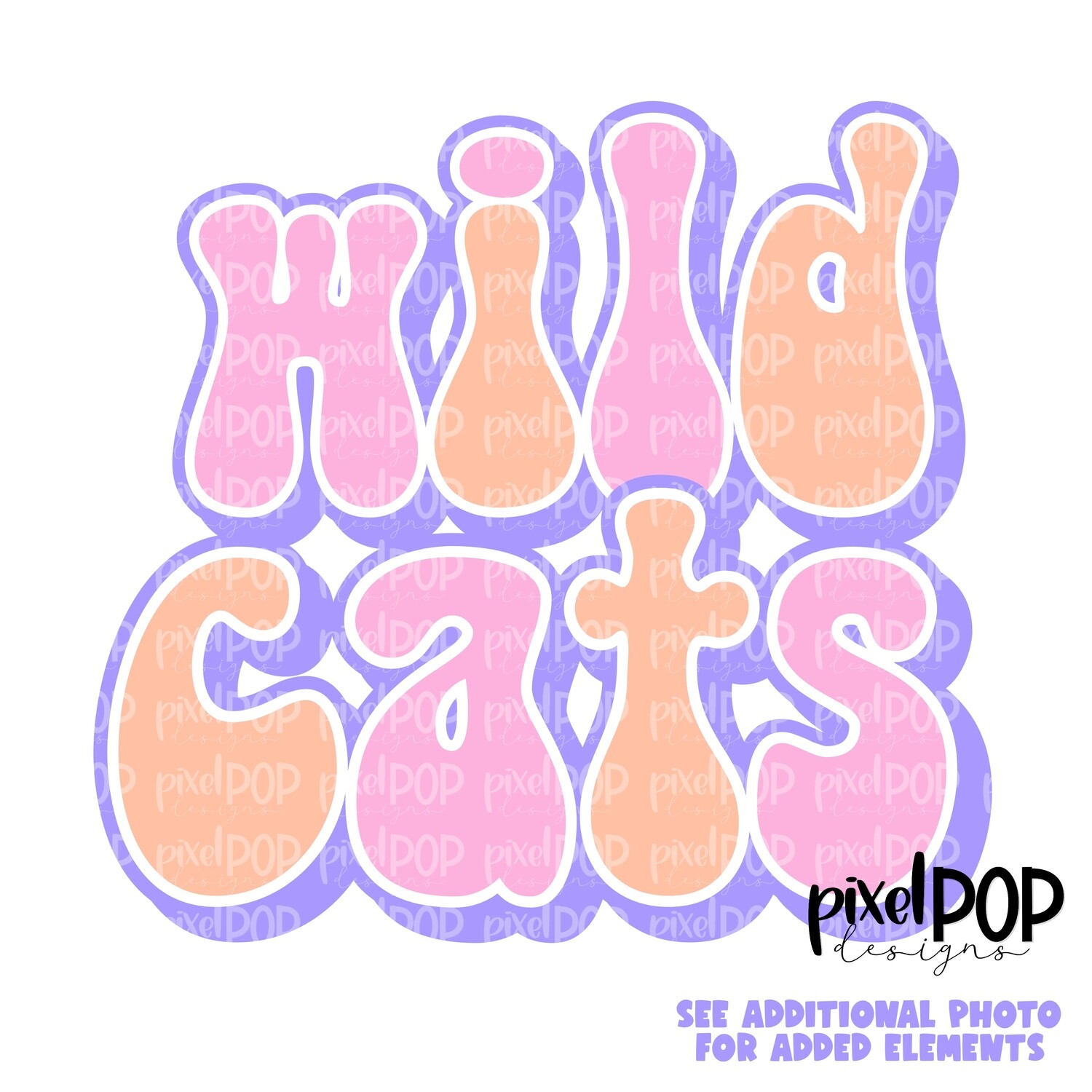 Retro Mascot Wildcats PNG | Team Sublimation Design | Team Spirit Design | Wildcats Clip Art | Digital Download | Printable Artwork