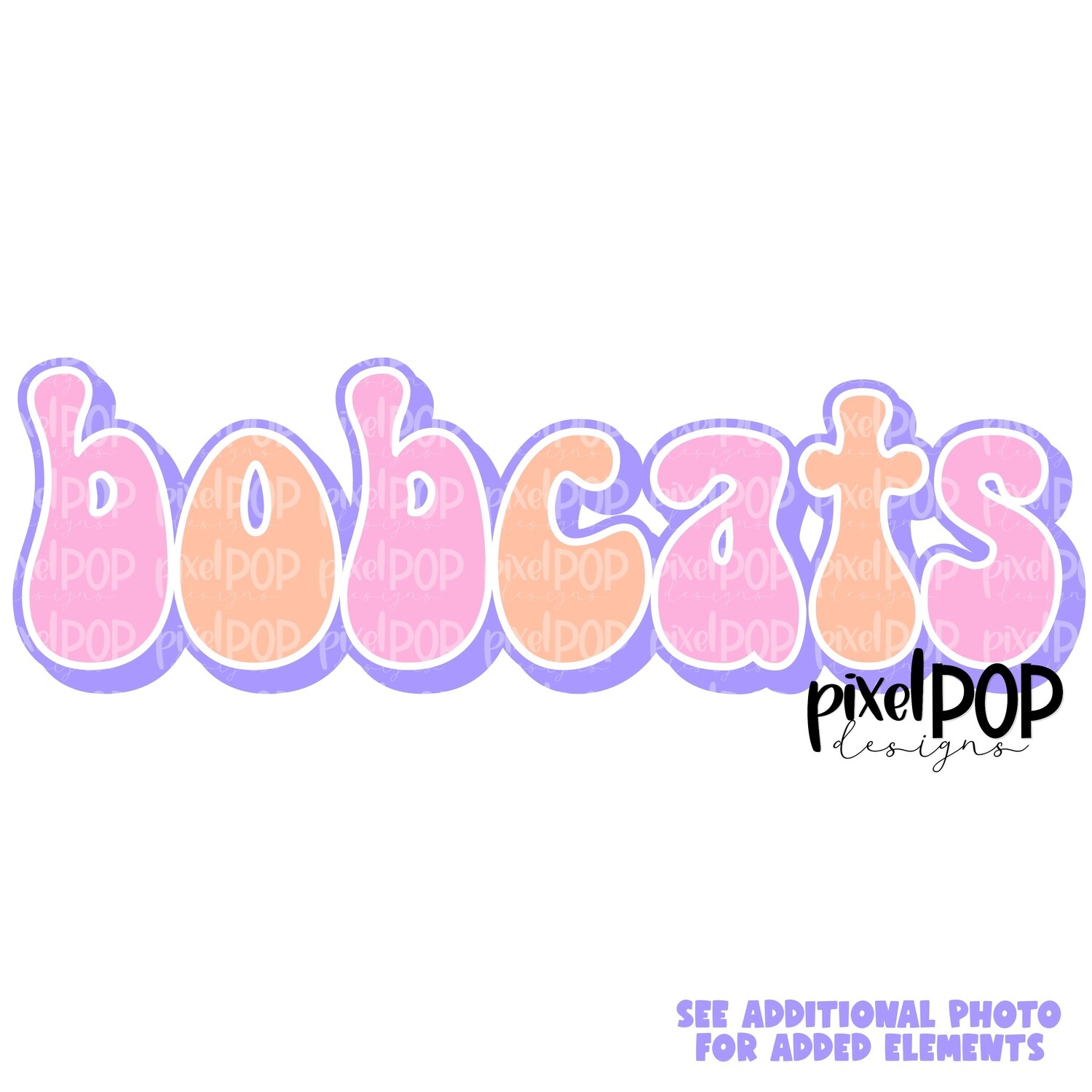 Retro Mascot Bobcats PNG | Team Sublimation Design | Team Spirit Design | Bobcats Clip Art | Digital Download | Printable Artwork