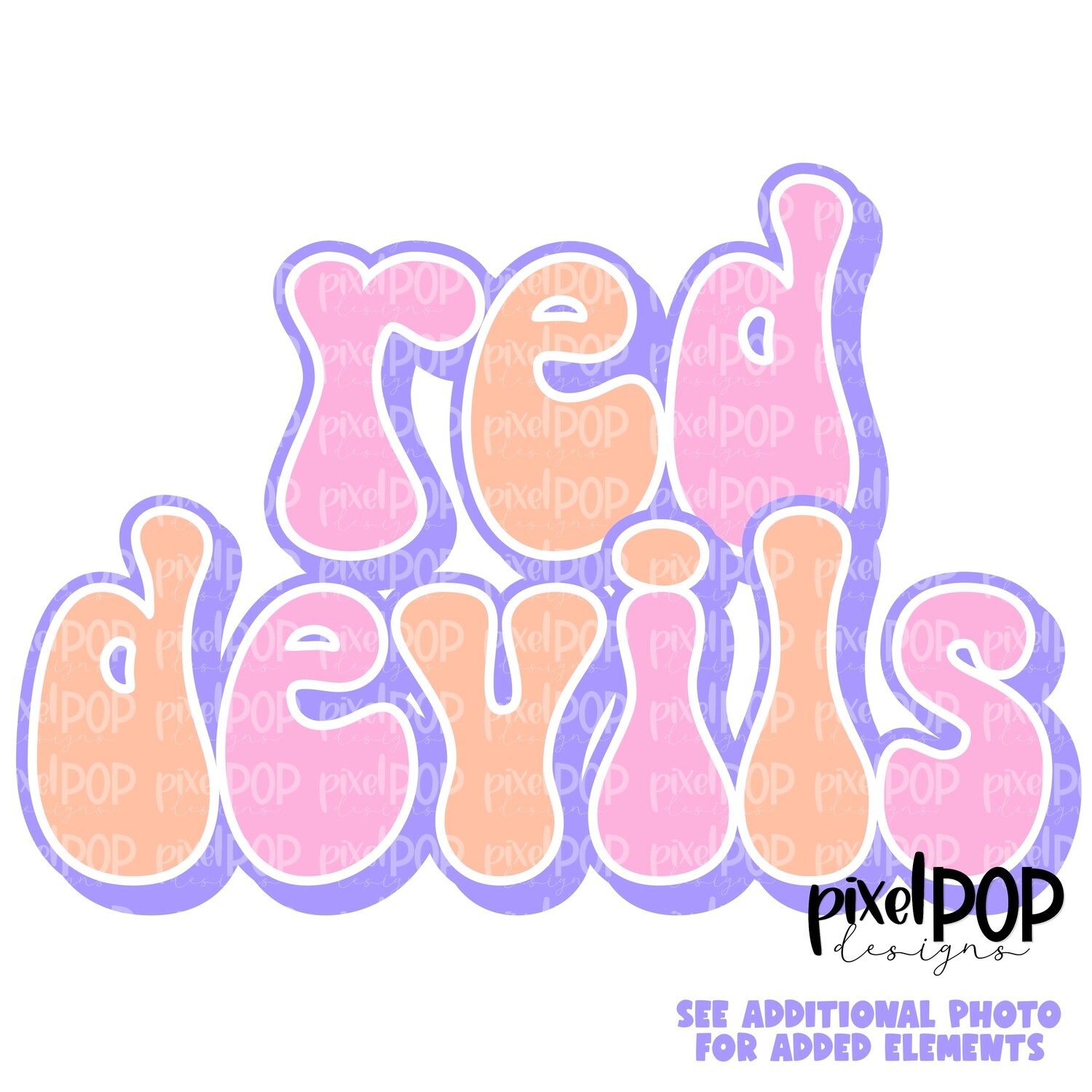 Retro Mascot Red Devils PNG | Team Sublimation Design | Team Spirit Design | Red Devils Clip Art | Digital Download | Printable Artwork