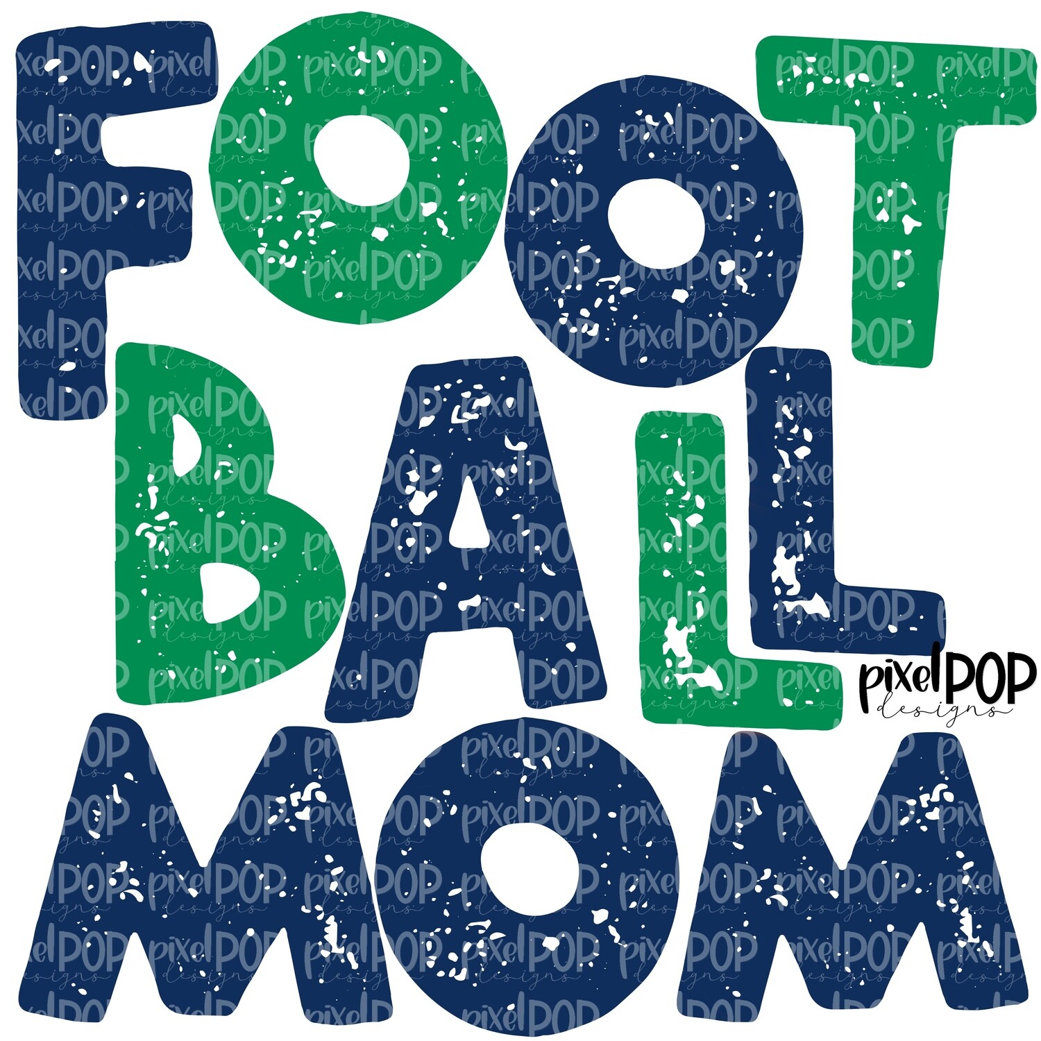 Football Mom Textured Navy Green Design PNG | Football Design | Sublimation Design | Heat Transfer | Digital Print | Printable | Clip Art