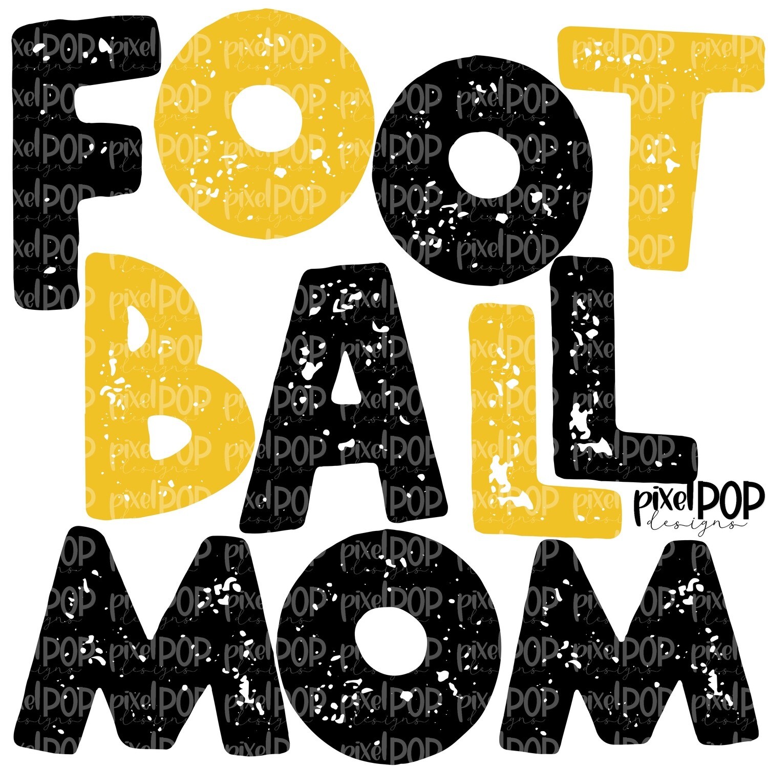 Football Mom Textured Black Yellow Design PNG | Football Design | Sublimation Design | Heat Transfer | Digital Print | Printable | Clip Art