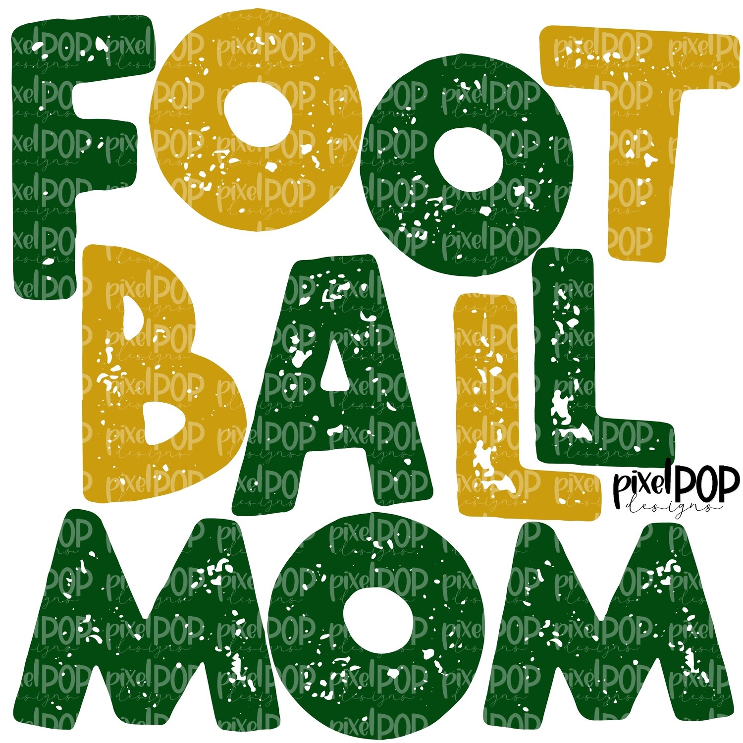 Football Mom Textured Green Gold Design PNG | Football Design | Sublimation Design | Heat Transfer | Digital Print | Printable | Clip Art