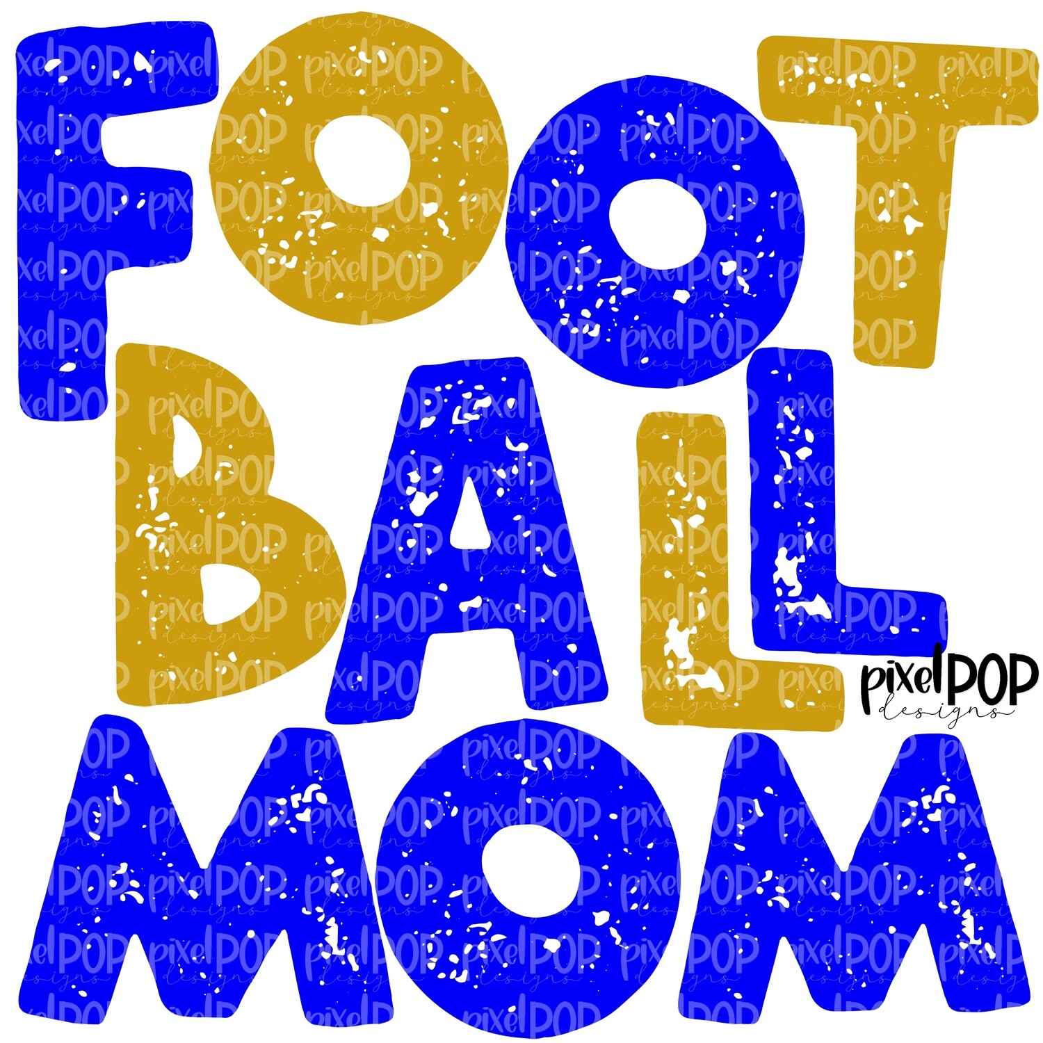 Football Mom Textured Blue Gold Design PNG | Football Design | Sublimation Design | Heat Transfer | Digital Print | Printable | Clip Art
