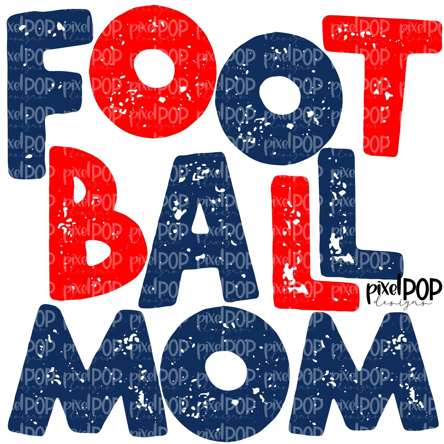 Football Mom Textured Navy Red Design PNG | Football Design | Sublimation Design | Heat Transfer | Digital Print | Printable | Clip Art