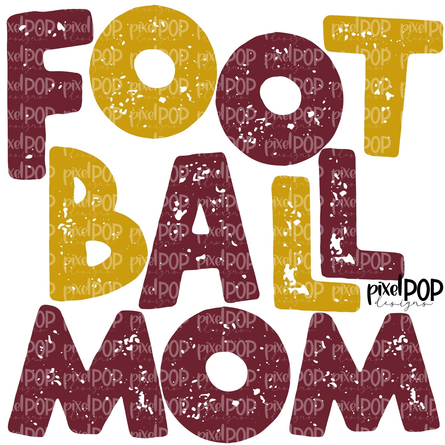 Football Mom Textured Maroon Gold Design PNG | Football Design | Sublimation Design | Heat Transfer | Digital Print | Printable | Clip Art