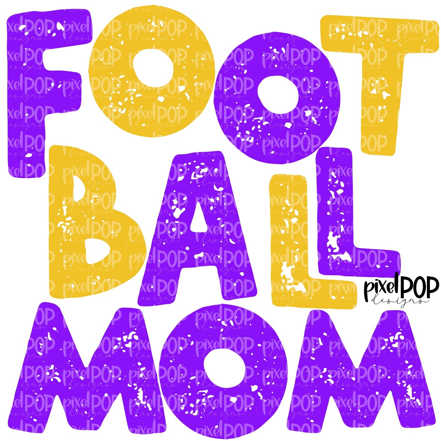 Football Mom Textured Purple Yellow Design PNG | Football Design | Sublimation Design | Heat Transfer | Digital Print | Printable | Clip Art