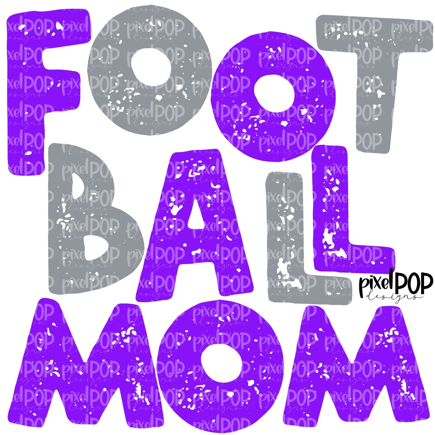 Football Mom Textured Purple Grey Design PNG | Football Design | Sublimation Design | Heat Transfer | Digital Print | Printable | Clip Art