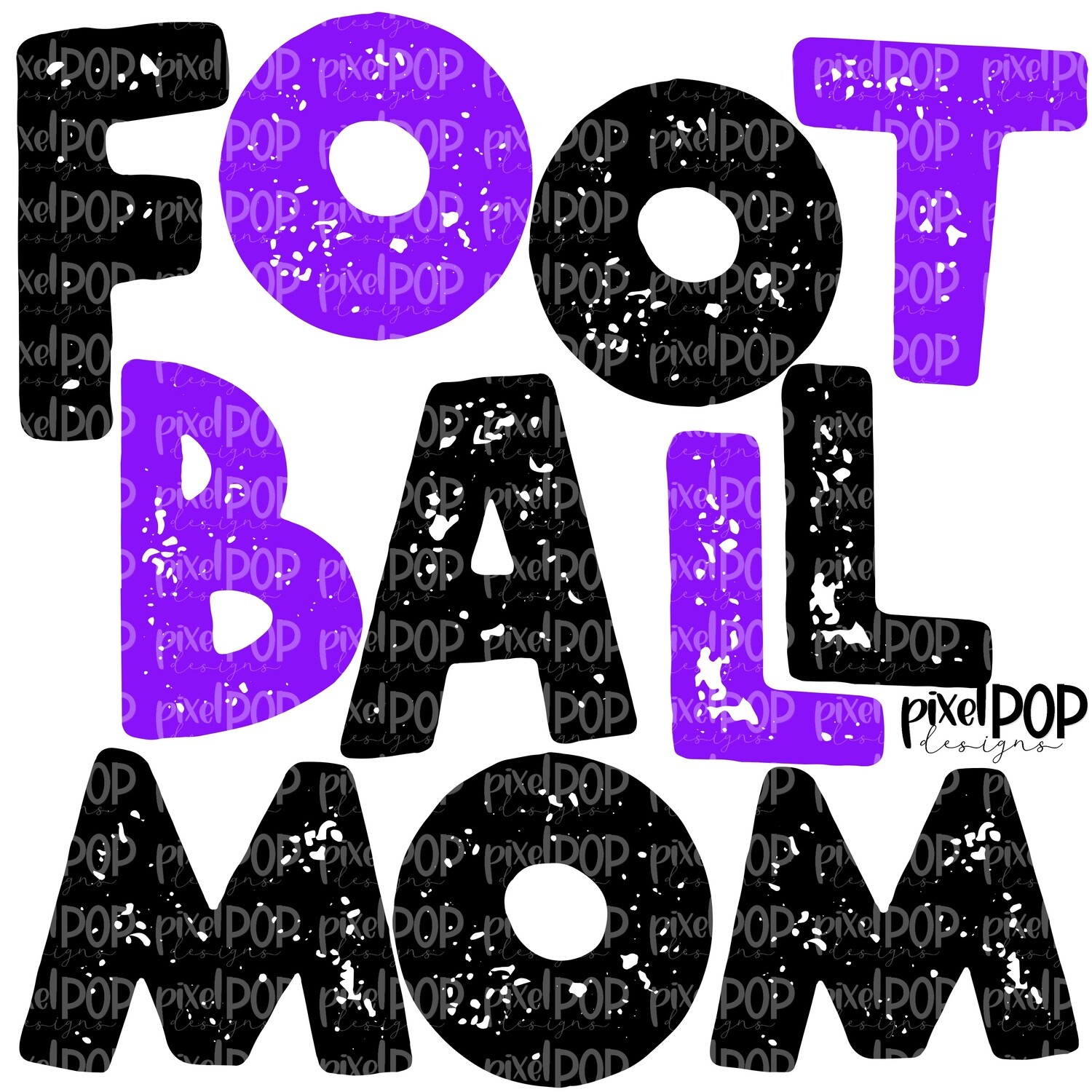 Football Mom Textured Black Purple Design PNG | Football Design | Sublimation Design | Heat Transfer | Digital Print | Printable | Clip Art