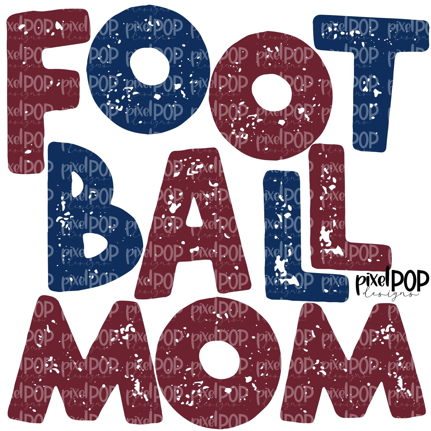 Football Mom Textured Maroon Navy Design PNG | Football Design | Sublimation Design | Heat Transfer | Digital Print | Printable | Clip Art