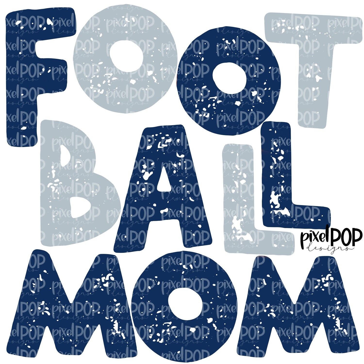 Football Mom Textured Navy Grey Design PNG | Football Design | Sublimation Design | Heat Transfer | Digital Print | Printable | Clip Art