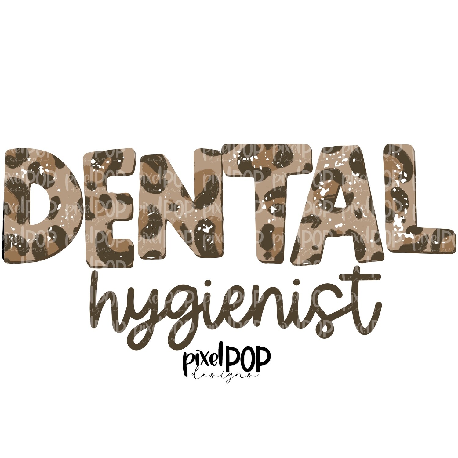 Textured Leopard Dental Hygienist PNG | Dental Hygienist | Dental Hygienist Design | Hand Painted | Digital Download
