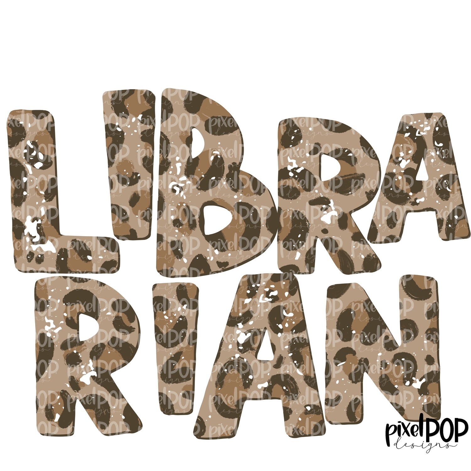 Textured Leopard Librarian PNG | Librarian | Librarian Design | Hand Painted | Digital Download