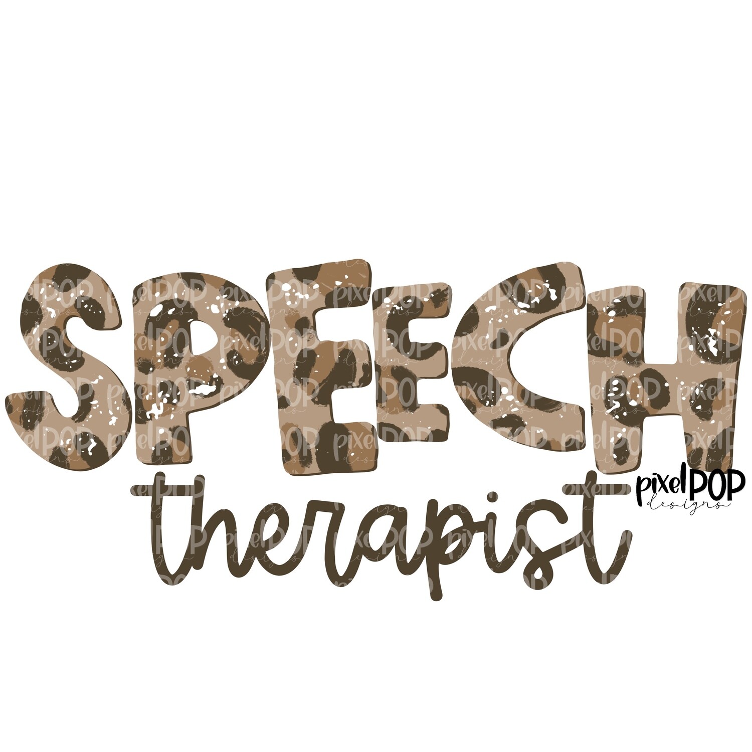 Textured Leopard Speech Therapist ST PNG | Speech Therapist | Speech Therapist Design | Digital Download