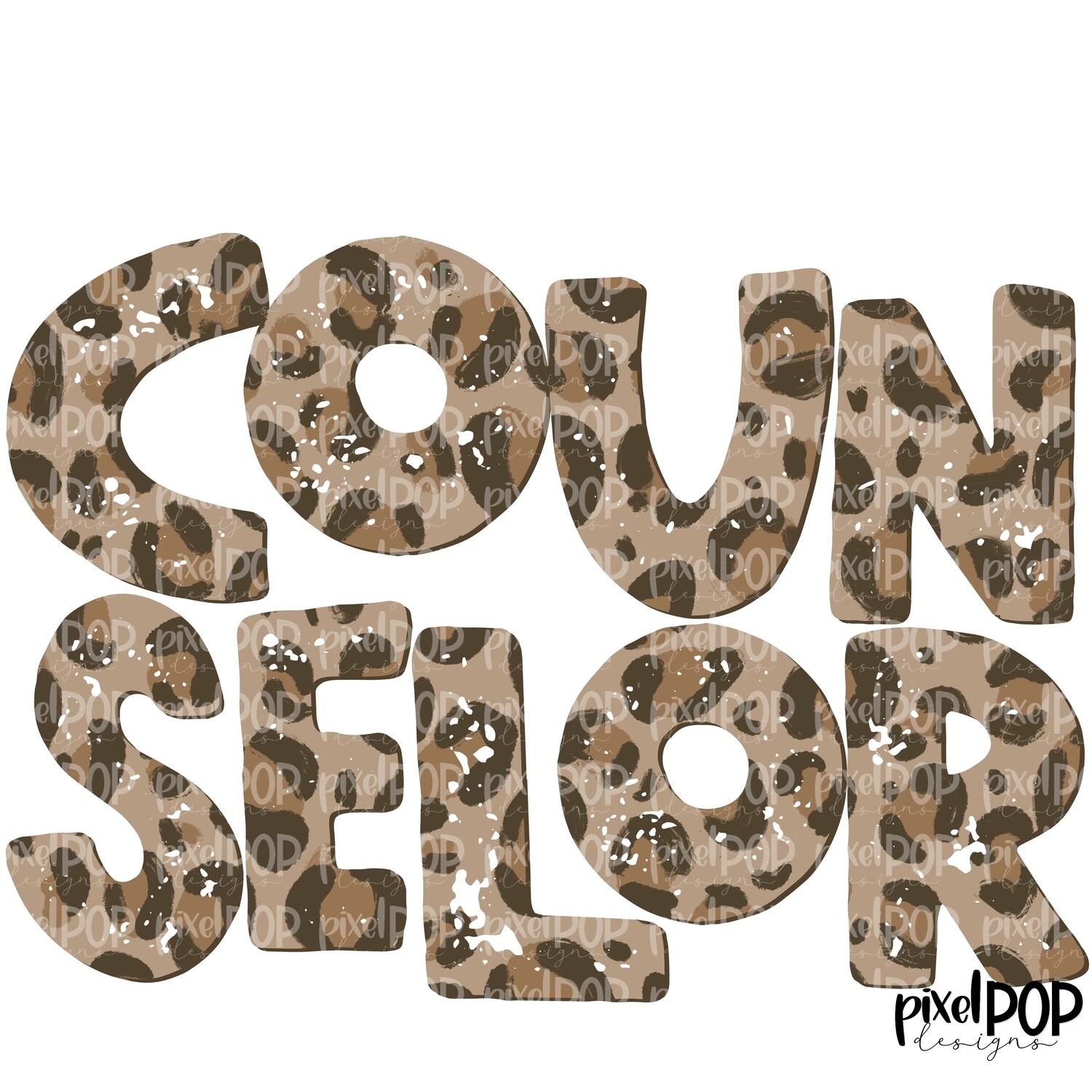 Textured Leopard Counselor PNG | Counselor | Counselor Design | Hand Painted | Digital Download