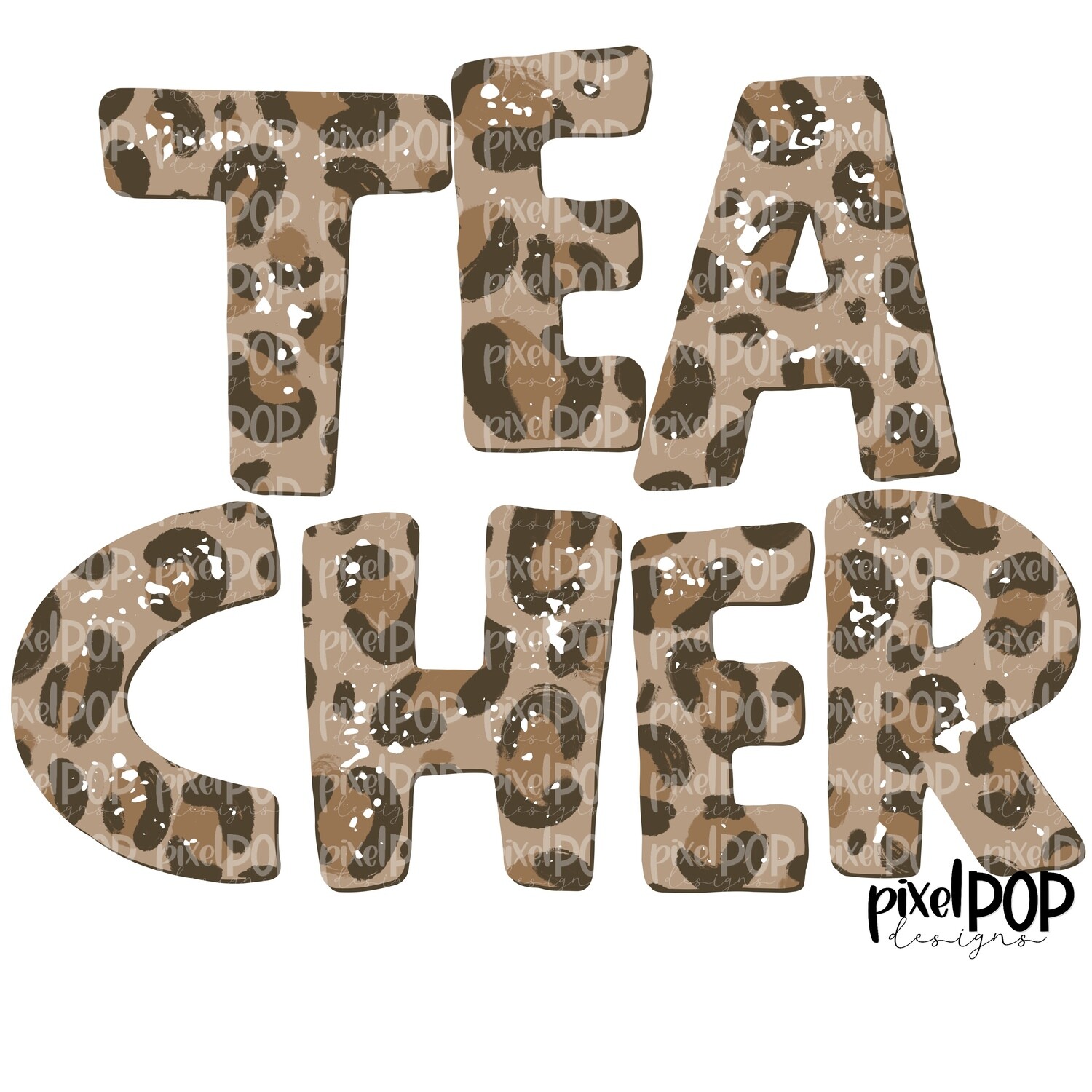 Textured Leopard Teacher PNG | Teacher | Teacher Design | Digital Download