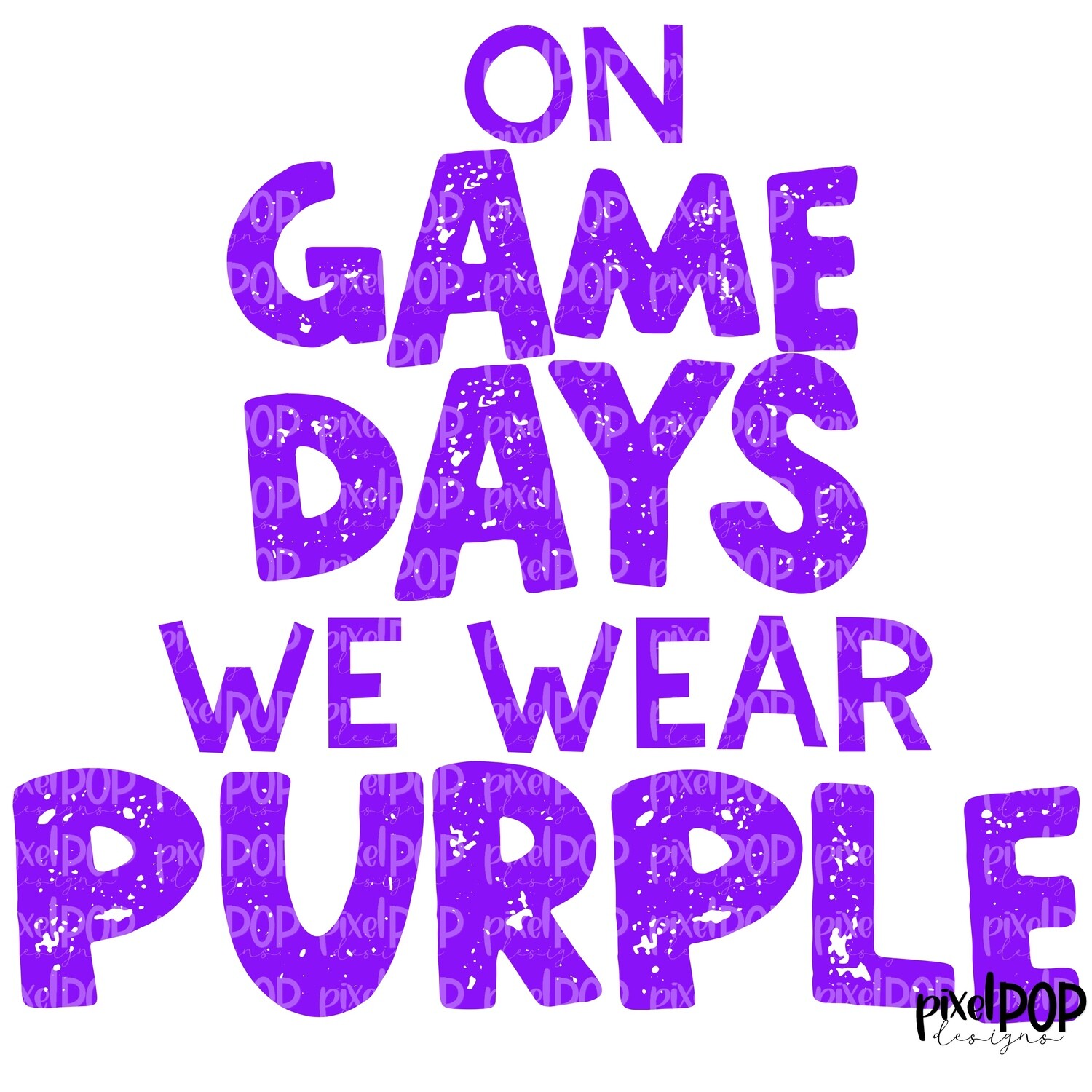 On Game Days We Wear Purple PNG | Football Design | Sublimation Design | Heat Transfer | Digital Print | Printable | Clip Art