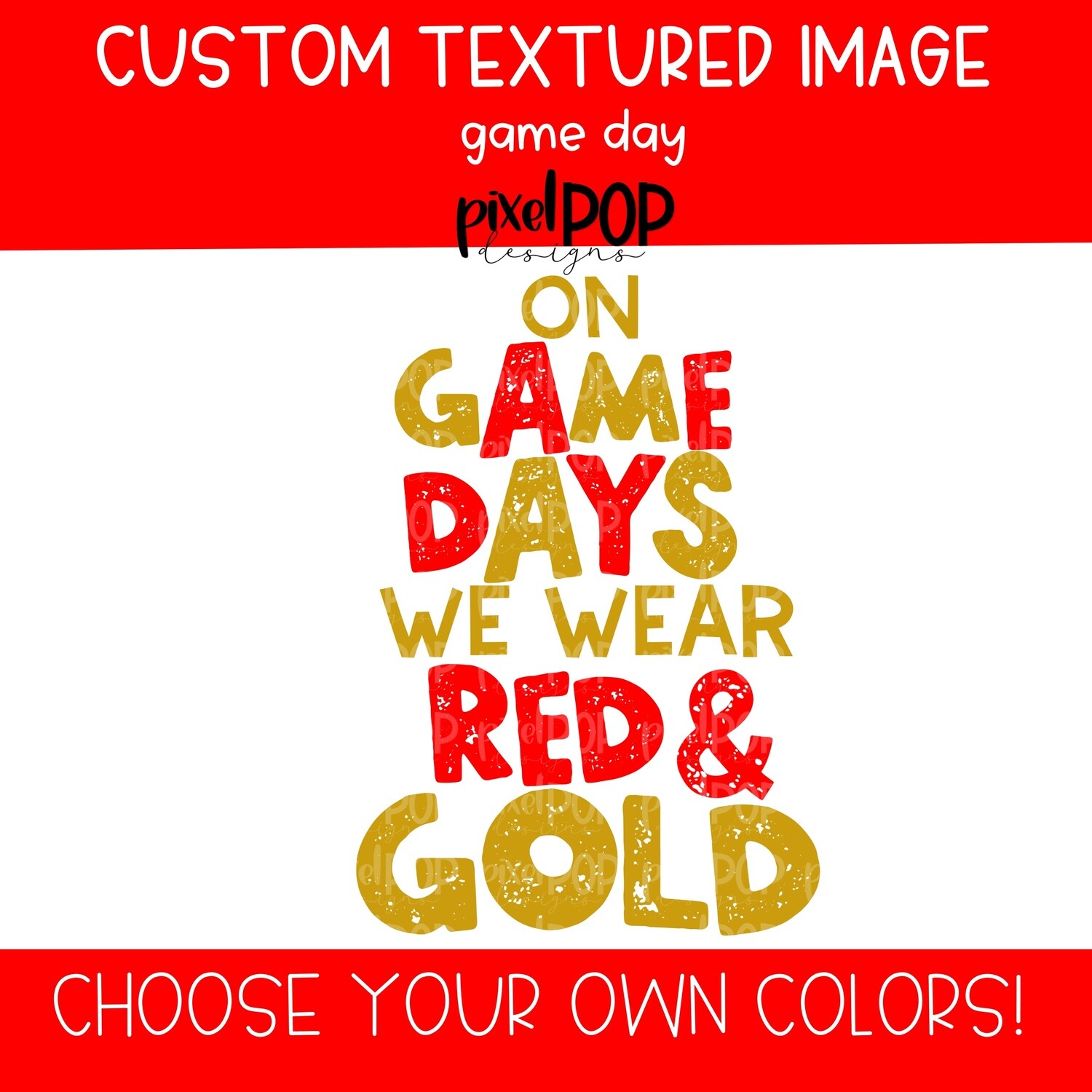 Custom Textured Game Day Colors PNG (TWO Colors)