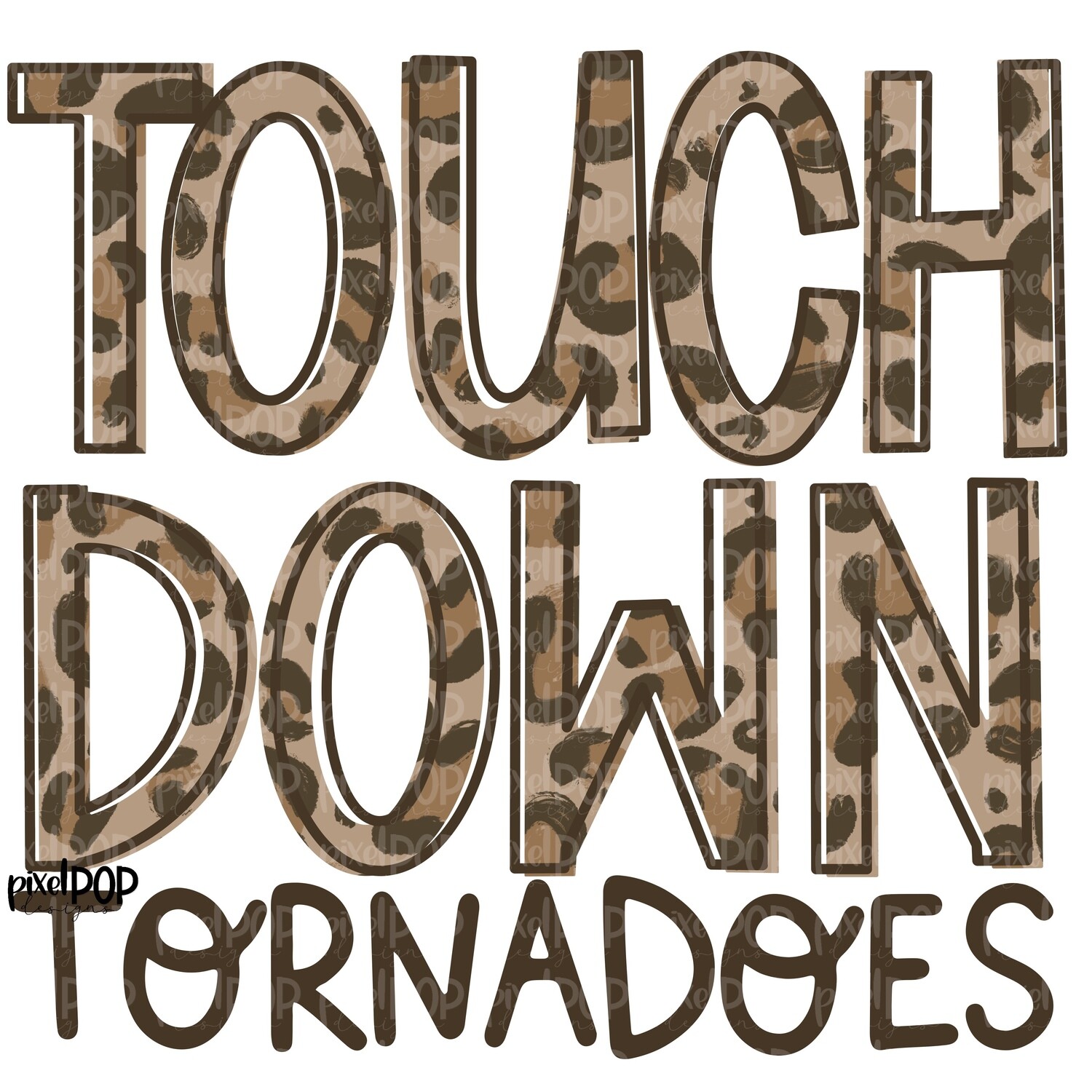 Tornadoes Touchdown Leopard Print Mascot PNG | Tornadoes Sublimation Design | Team Spirit Design | Tornadoes Clip Art | Digital Download | Printable Artwork | Sports Art