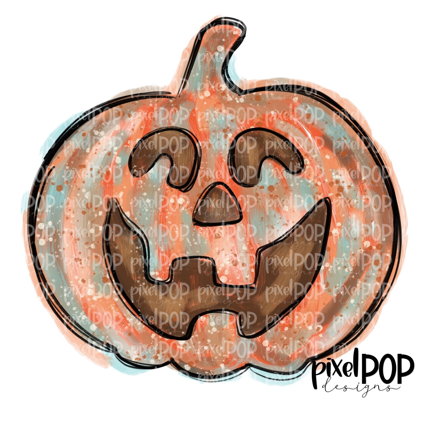 Lightly Washed Pumpkin PNG | Halloween Pumpkin | Hand Drawn Digital Design | Sublimation PNG | Digital Download | Printable Artwork | Art
