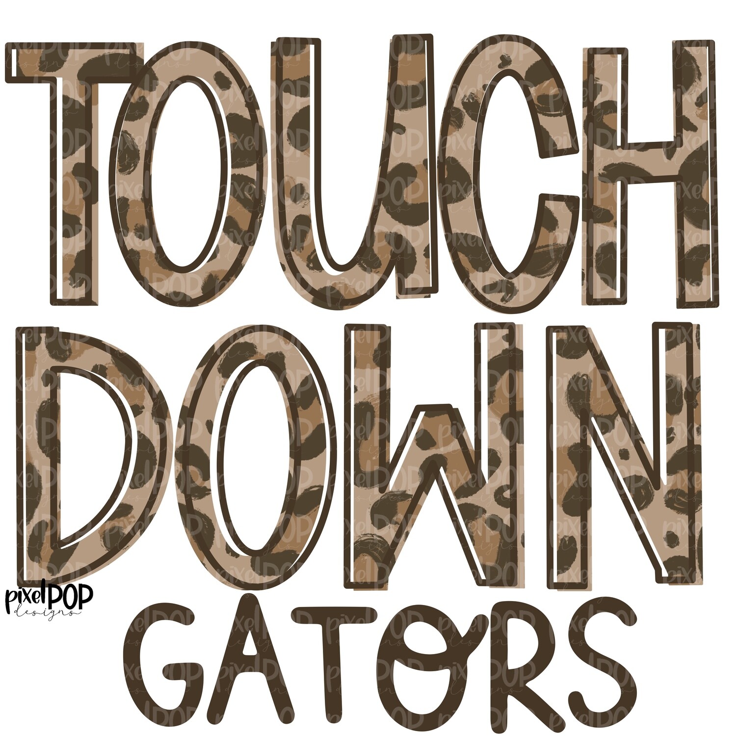 Gators Touchdown Leopard Print Mascot PNG | Gators Sublimation Design | Team Spirit Design | Gators  Clip Art | Digital Download | Printable Artwork | Sports Art
