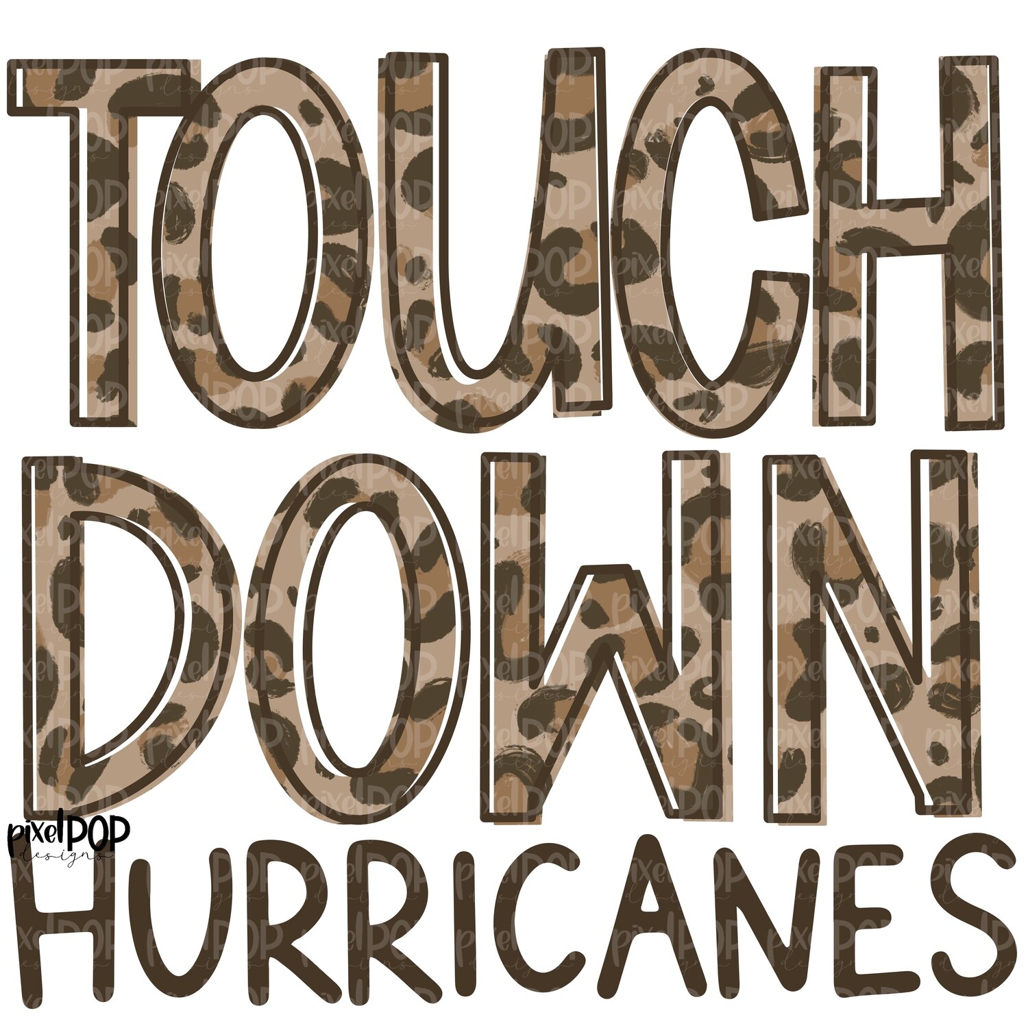 Hurricanes Touchdown Leopard Print Mascot PNG | Hurricanes Sublimation Design | Team Spirit Design | Hurricanes Clip Art | Digital Download | Printable Artwork | Sports Art