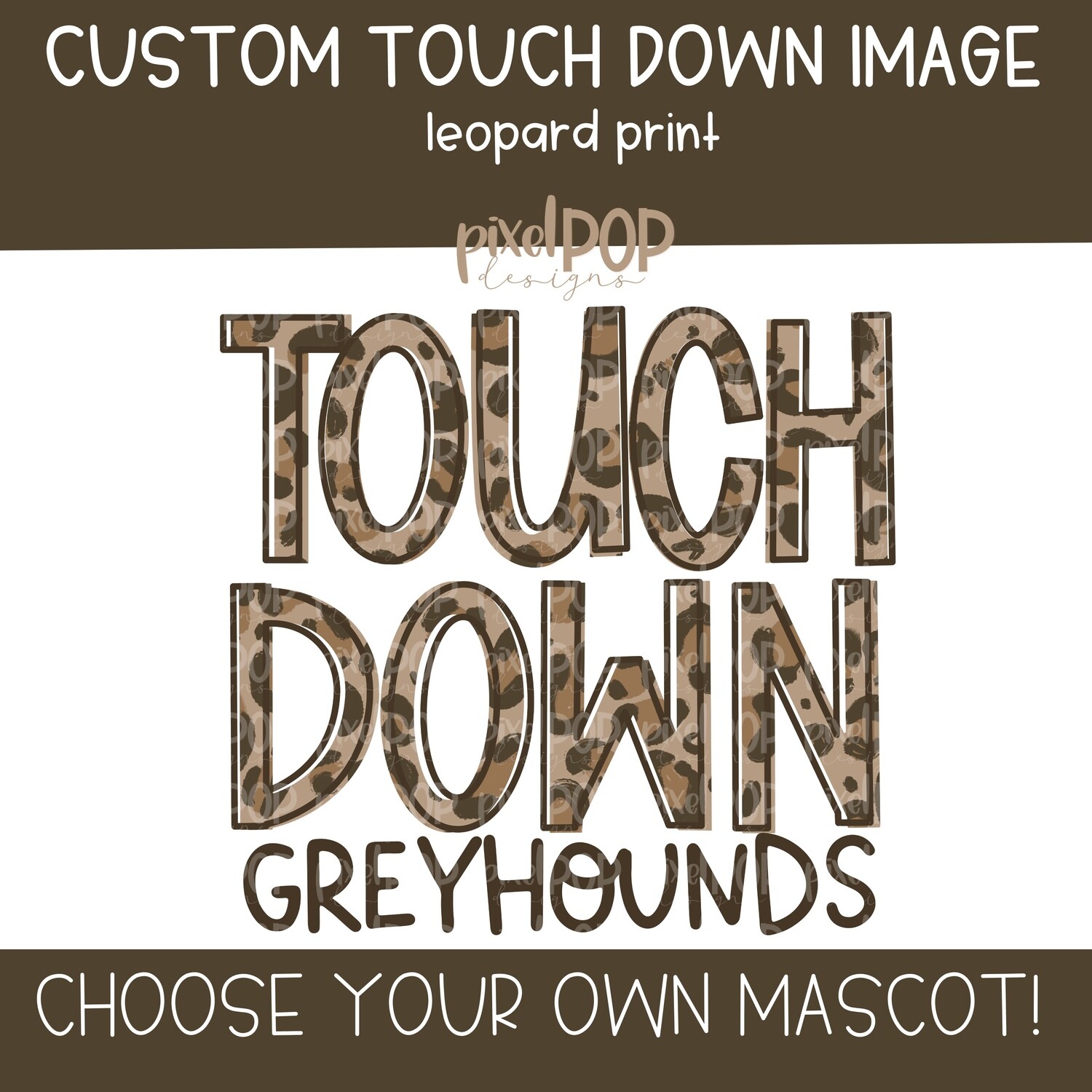 Custom Leopard Print Touchdown PNG