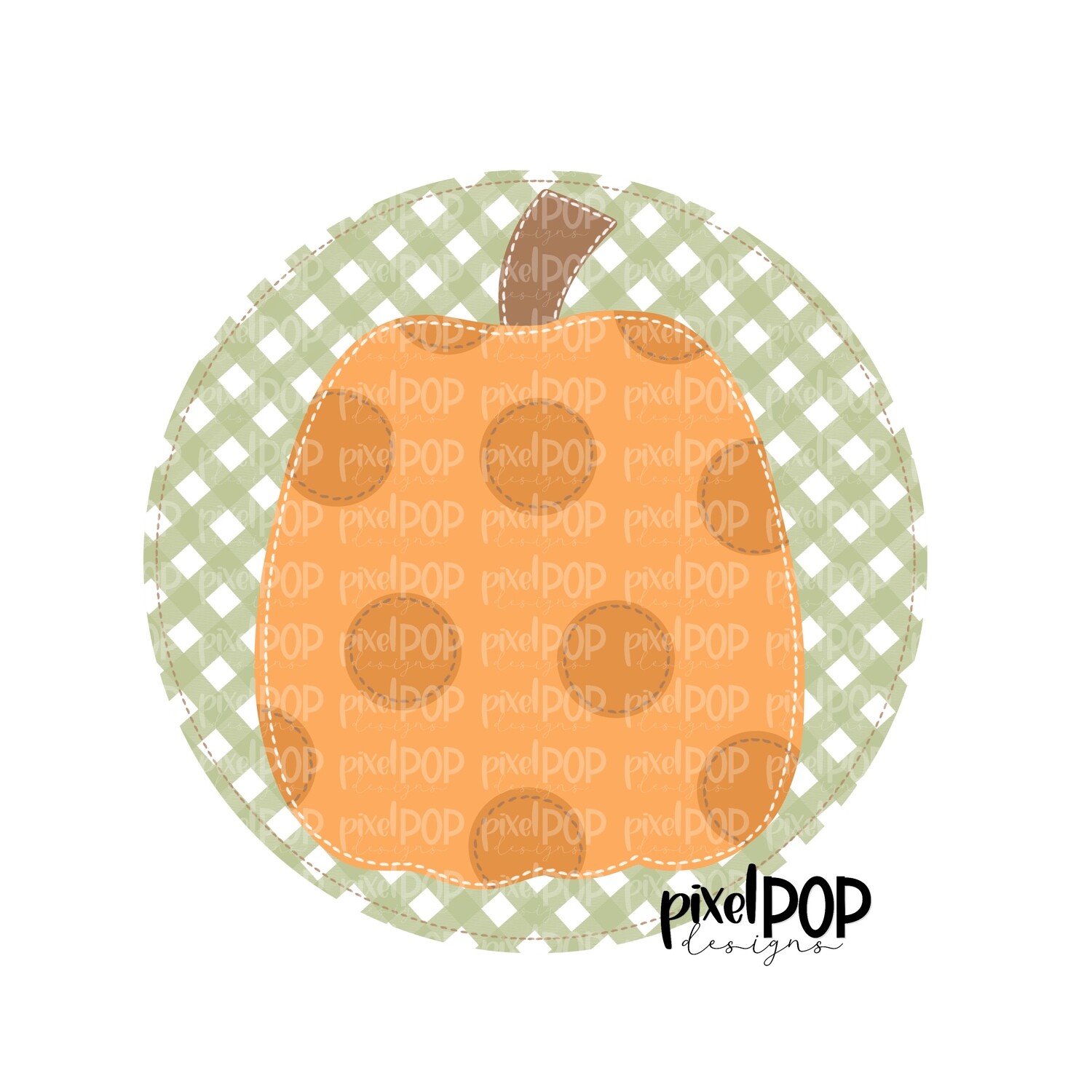 Faux Stitched Applique Pumpkin PNG | Pumpkin Design Art | Pumpkin PNG Design | Hand Painted Design | Fall Art | Fall Design | Fall Art
