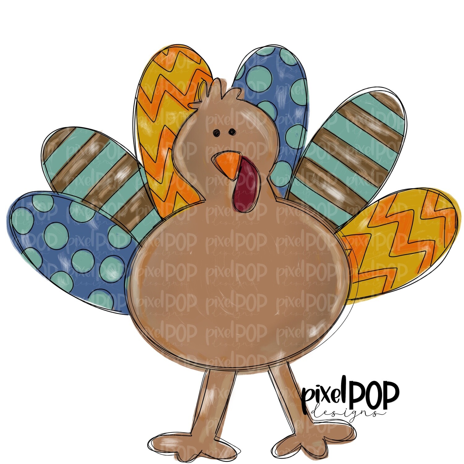 Turkey Boy Multi Pattern PNG | Hand Drawn Sublimation Design | Sublimation PNG | Digital Download | Printable Artwork | Art