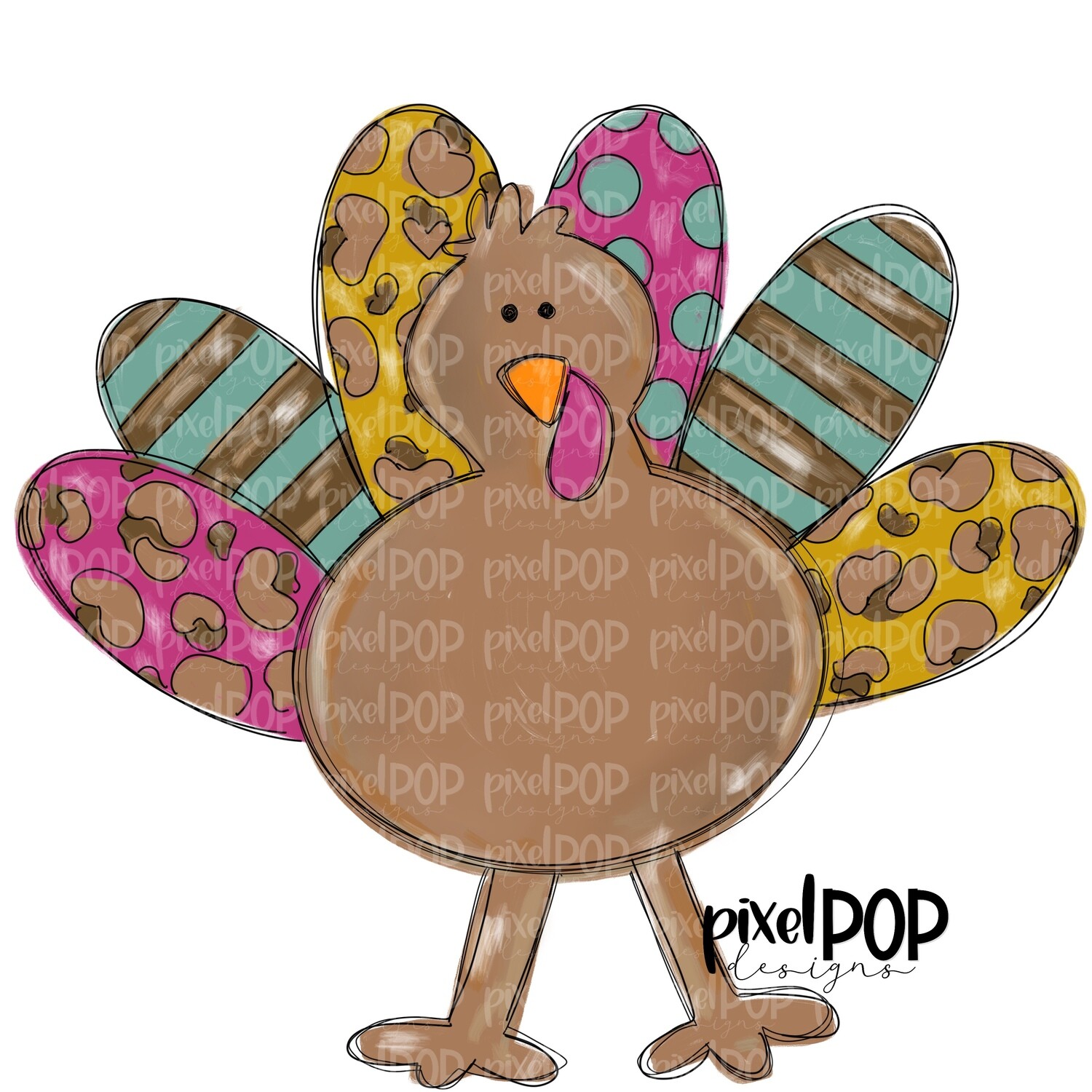 Turkey Girl Multi Pattern PNG | Hand Drawn Sublimation Design | Sublimation PNG | Digital Download | Printable Artwork | Art