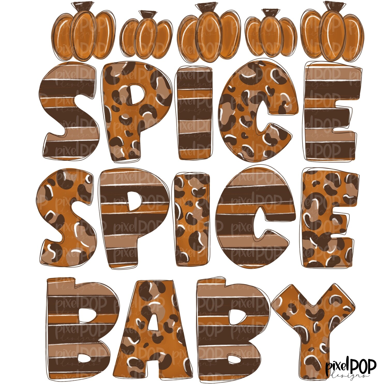Pumpkin Spice Spice Baby PNG Design | Hand Drawn Design | Sublimation PNG | Digital Download | Printable Artwork | Art