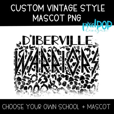 Custom Vintage Style Mascot PNG (Black)