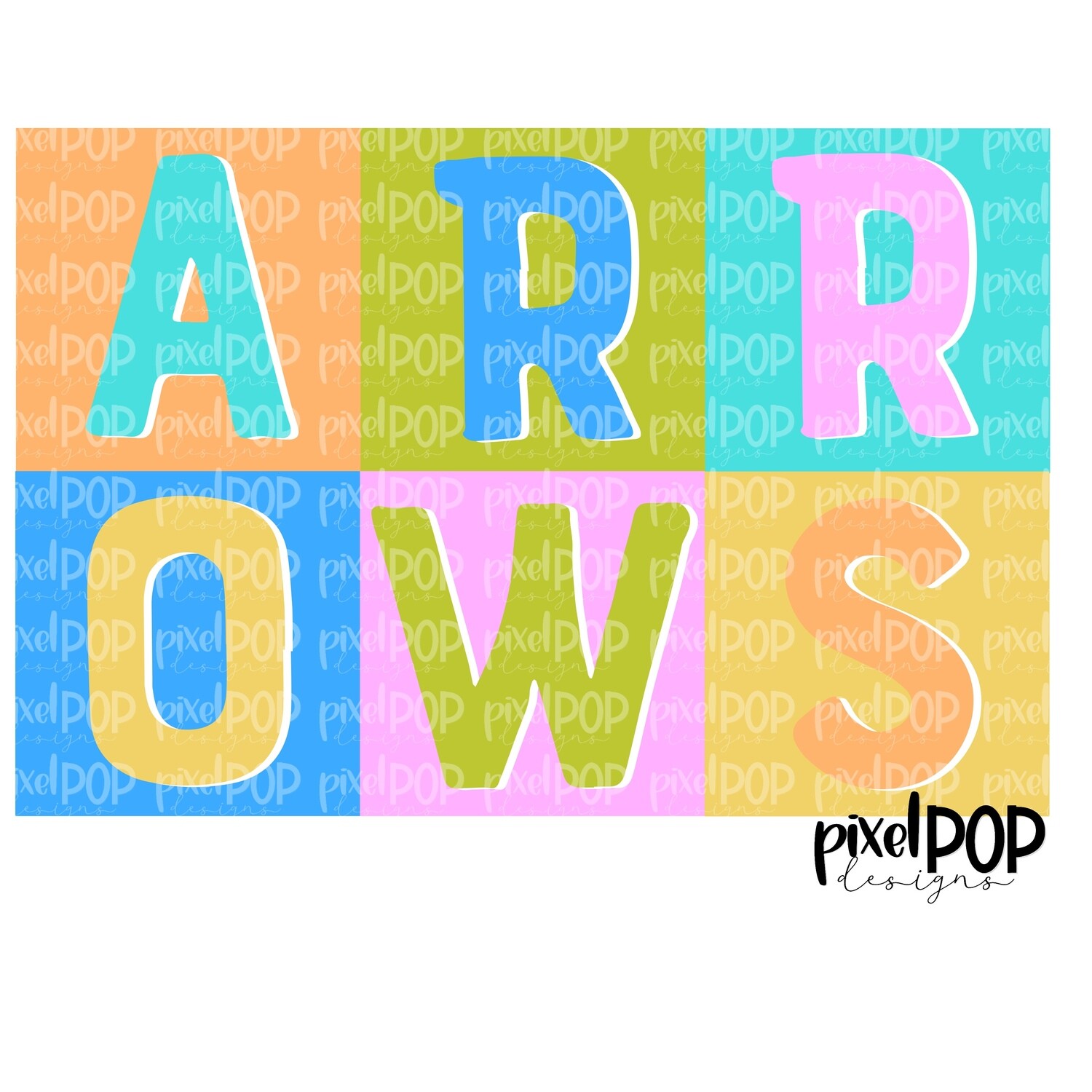 Color Block Mascot Arrows PNG | Team Sublimation Design | Team Spirit Design | Arrows Clip Art | Digital Download | Printable Artwork