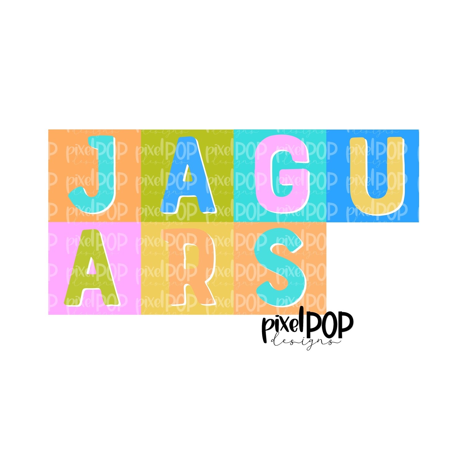 Color Block Mascot Jaguars PNG | Team Sublimation Design | Team Spirit Design | Jaguars Clip Art | Digital Download | Printable Artwork