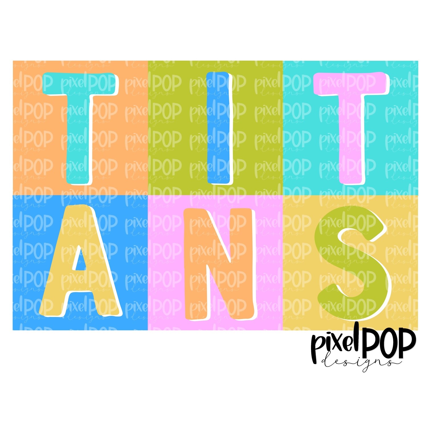 Color Block Mascot Titans PNG | Team Sublimation Design | Team Spirit Design | Titans Clip Art | Digital Download | Printable Artwork