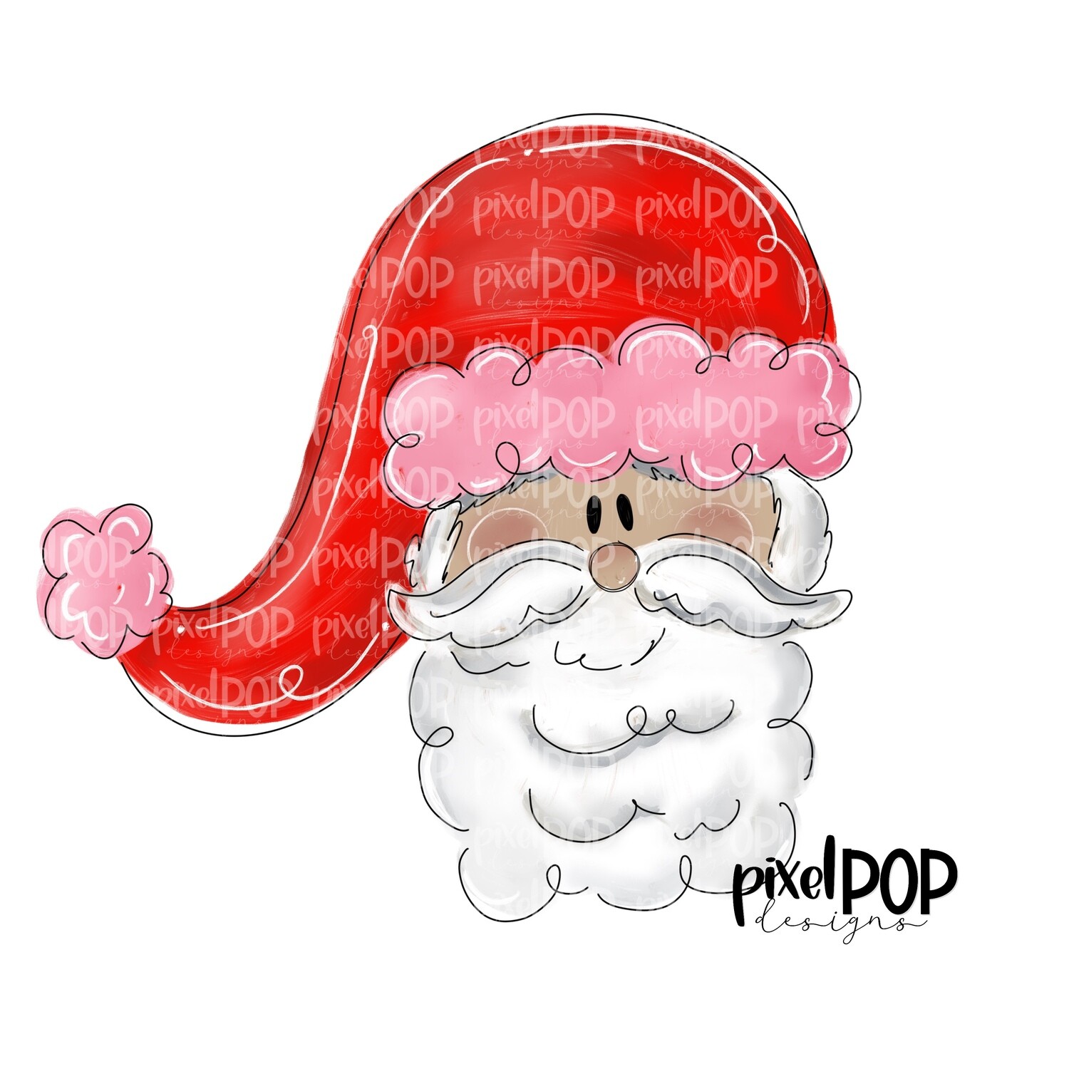 Whimsy Santa Pink PNG | Santa Christmas Design Art | Sublimation PNG | Digital Download | Printable Artwork | Art