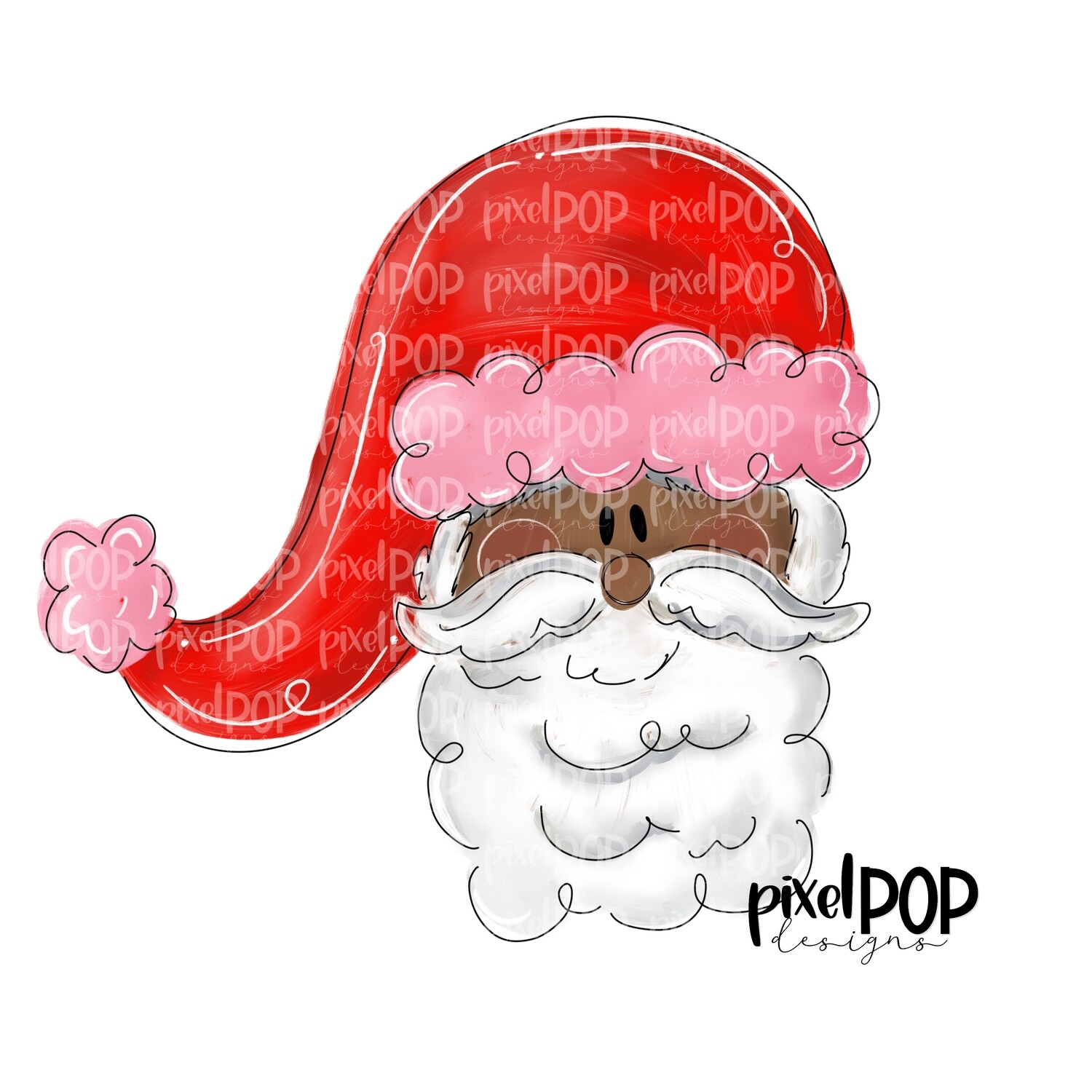 Whimsy Santa Pink Dark PNG | Santa Christmas Design Art | Sublimation PNG | Digital Download | Printable Artwork | Art