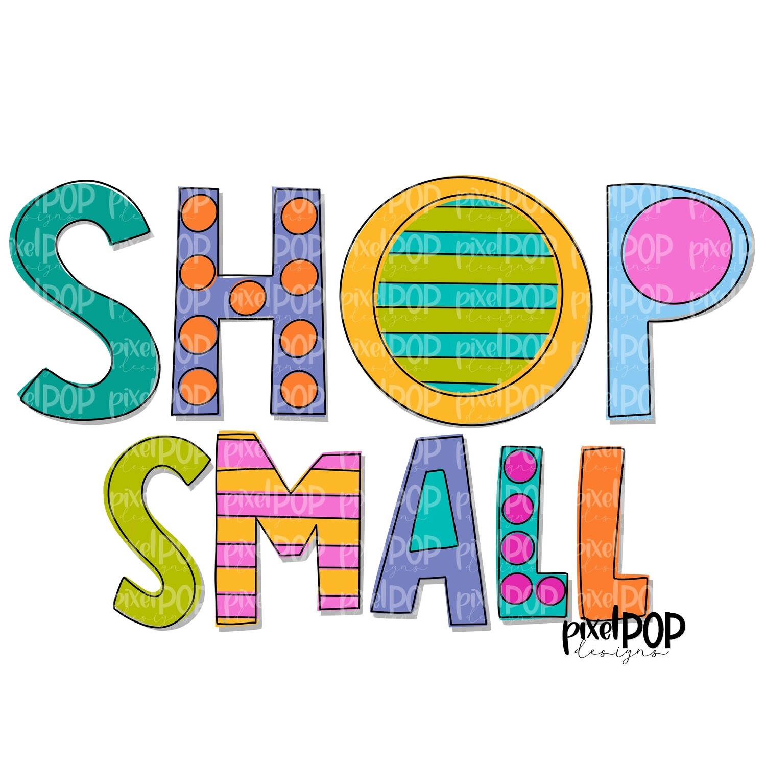 Shop Small Bright PNG | Business Clip | Small Business Marketing Image | Small Business Sticker Art | Business Art