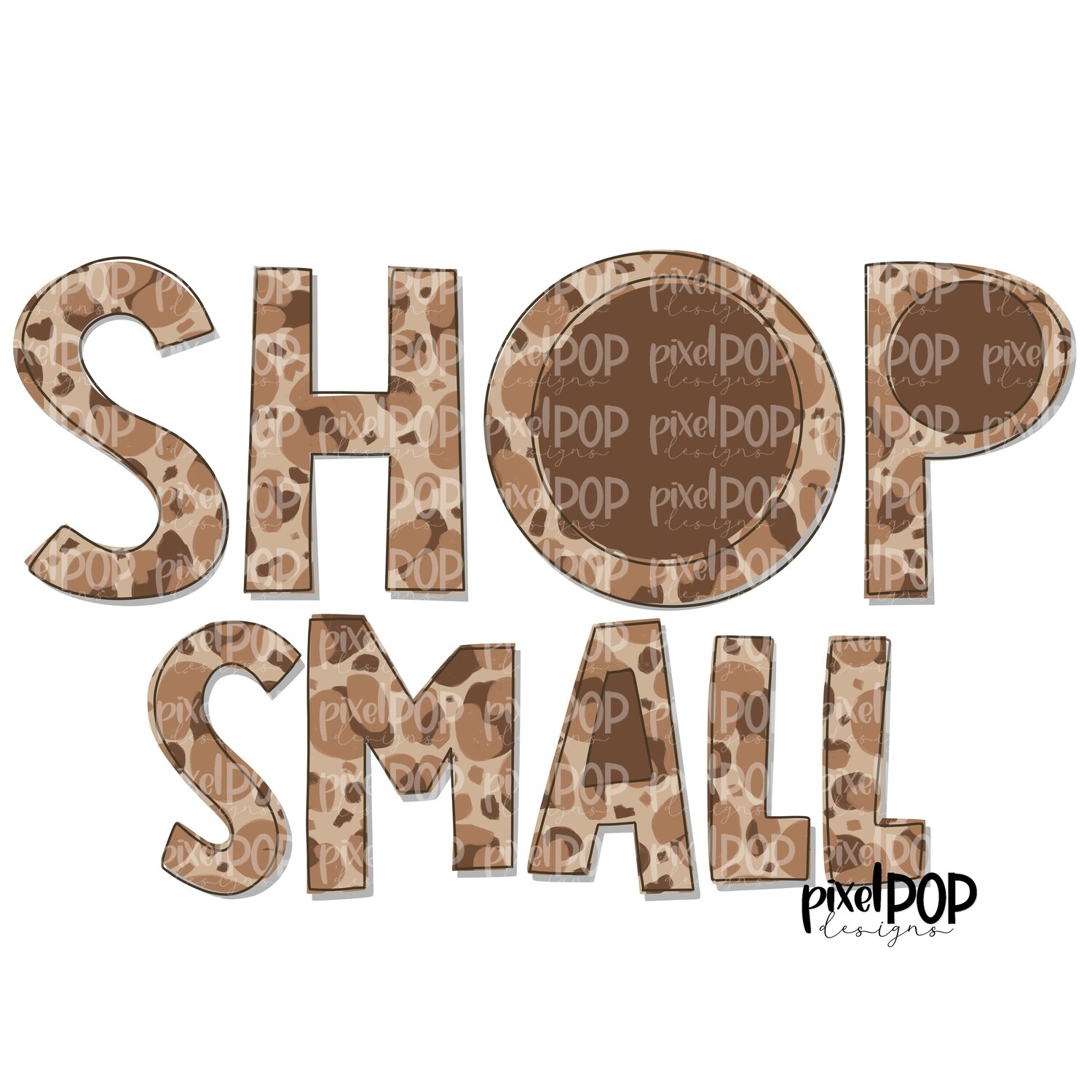 Shop Small Neutral Leopard PNG | Business Clip | Small Business Marketing Image | Small Business Sticker Art | Business Art
